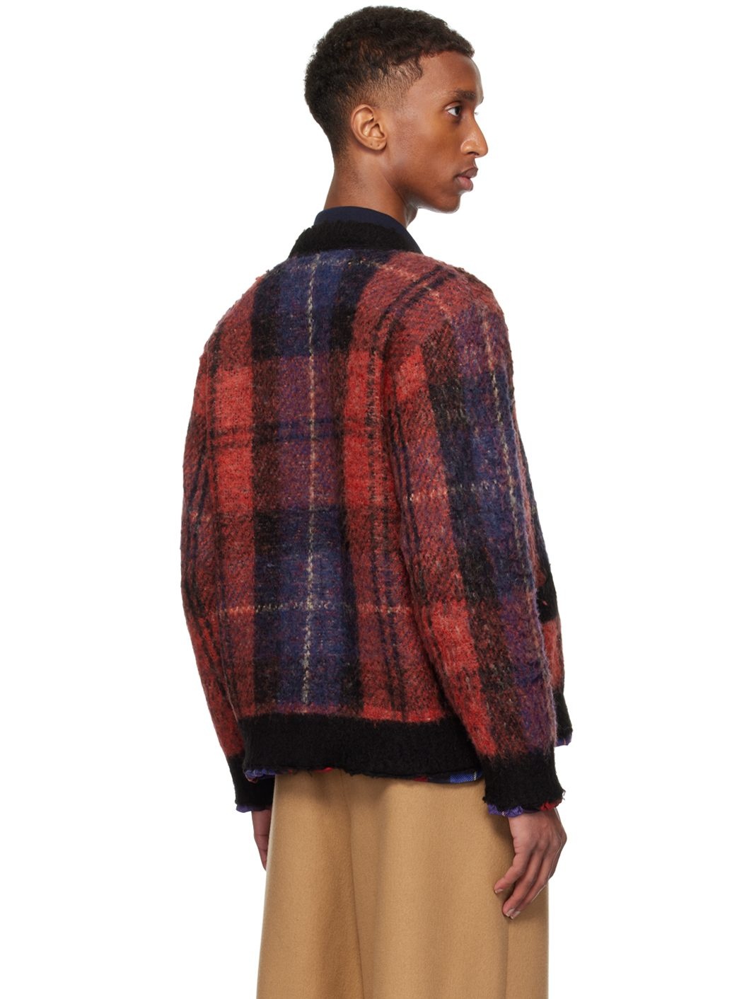 SSENSE Exclusive Red Check Cardigan - 3