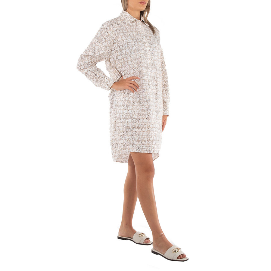 Max Mara Ladies White Bevanda Monogram Shirt Minidress - 4