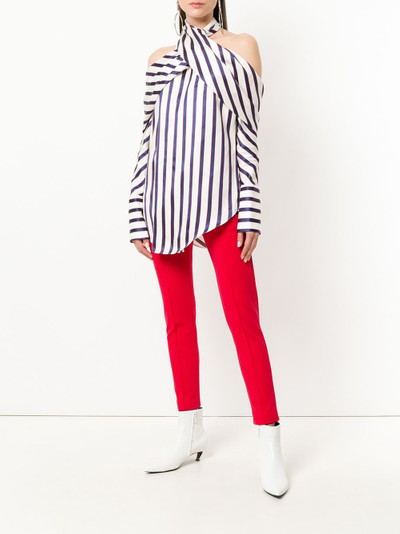 Monse wrap-neck pinstriped top outlook