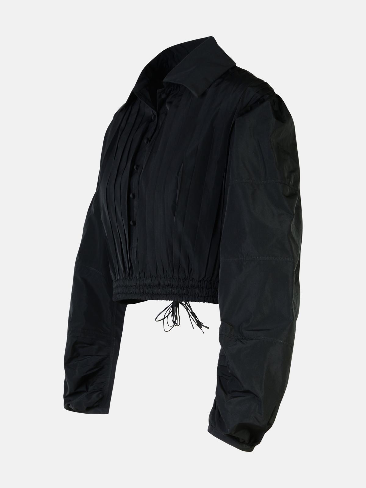 BLACK POLYESTER BLOUSE - 2