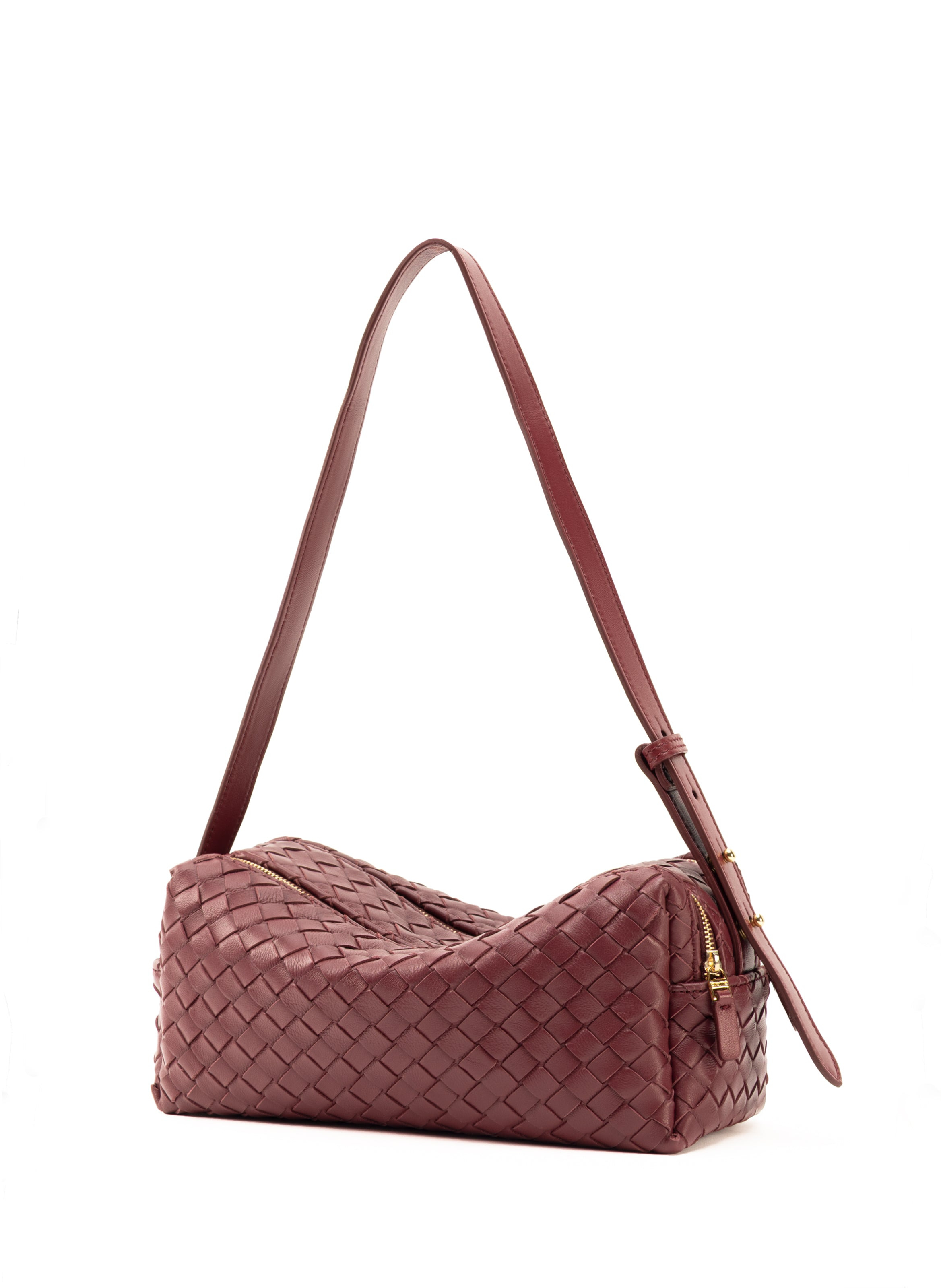 Trousse Woven Leather Burgundy - 2