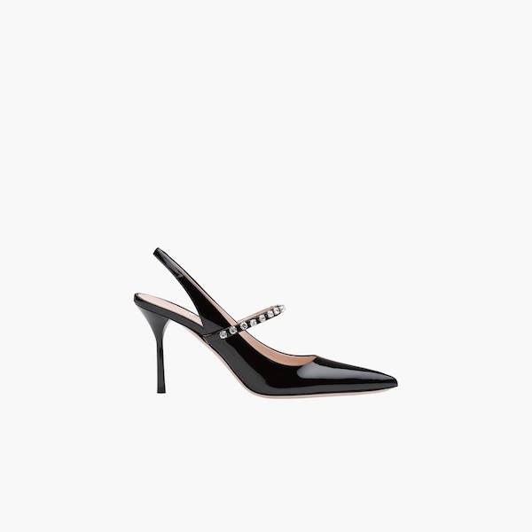 Patent leather slingback pumps - 6