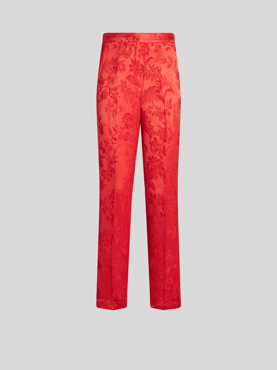 JACQUARD BROCADE CIGARETTE TROUSERS - 1
