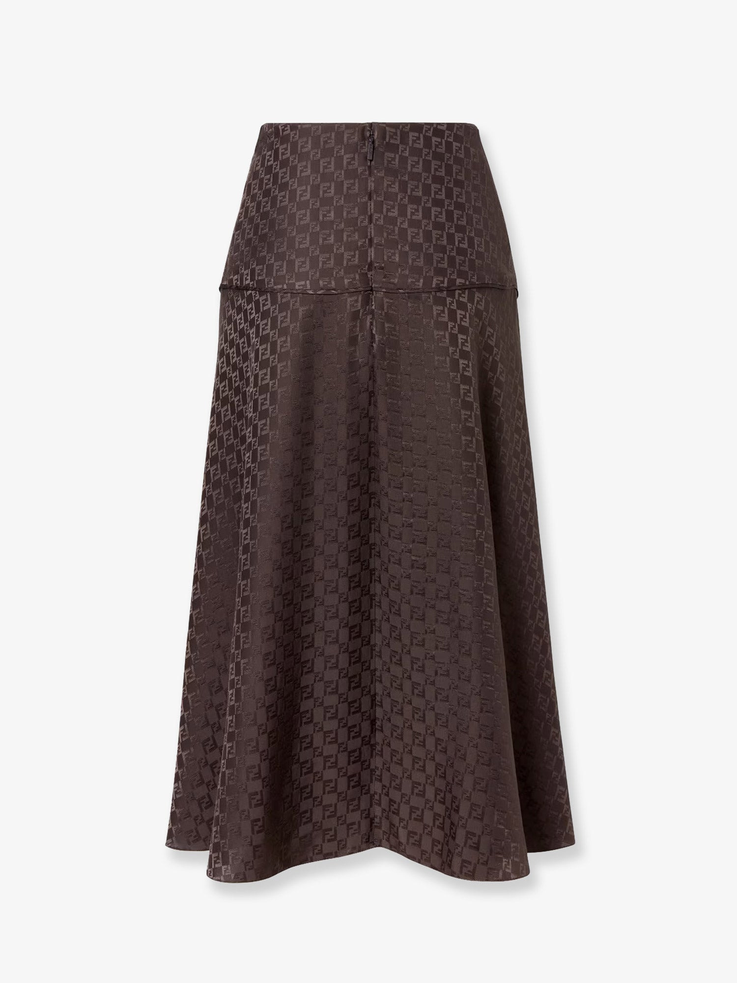 Midi Ff Jacquard Silk Skirt - 2