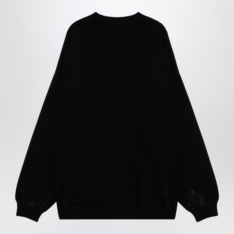 Balenciaga Black Cotton Blend Jumper With Print Men - 2