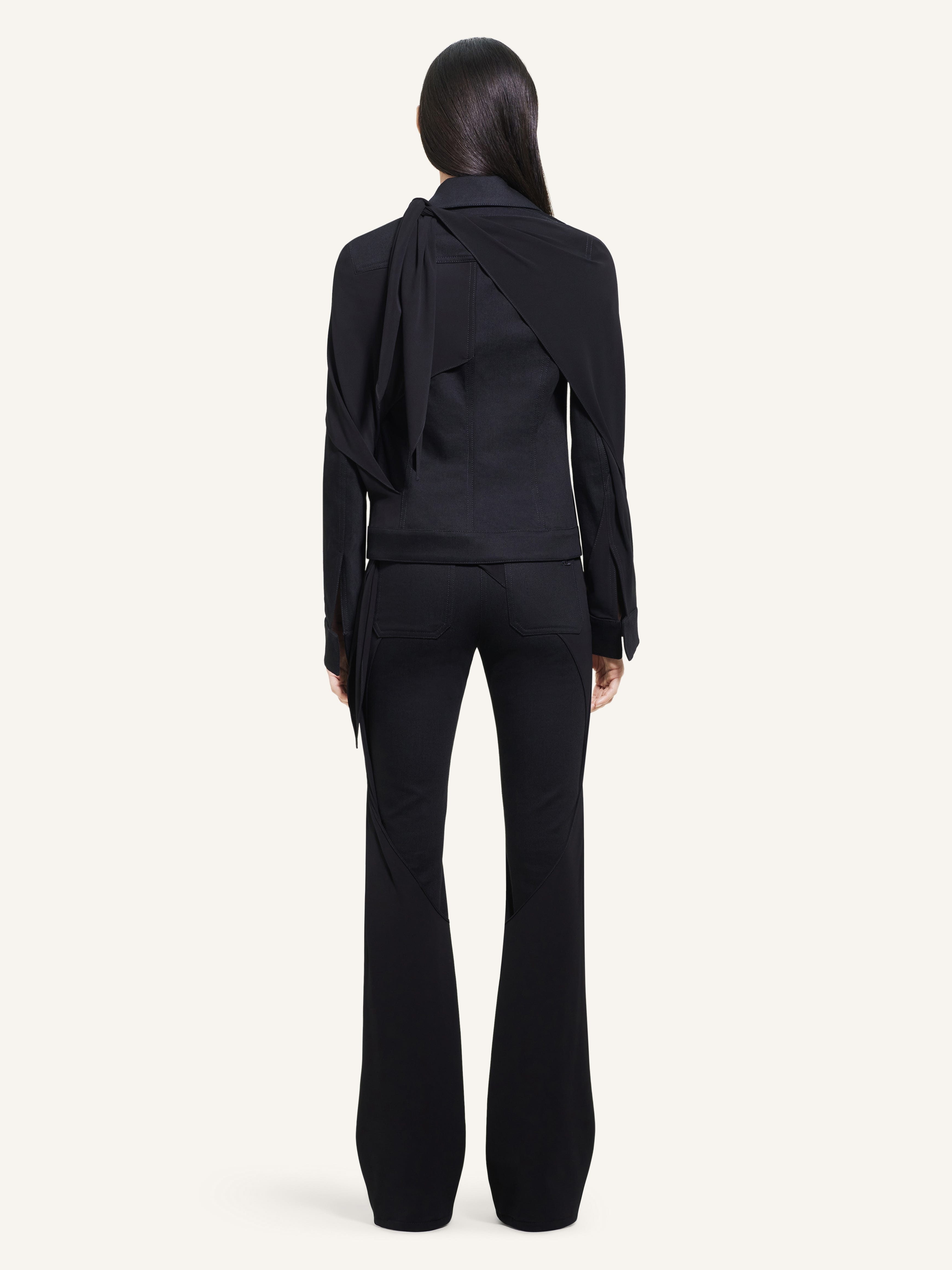 5-POCKET DENIM PANTS WITH DRAPÉ - 4
