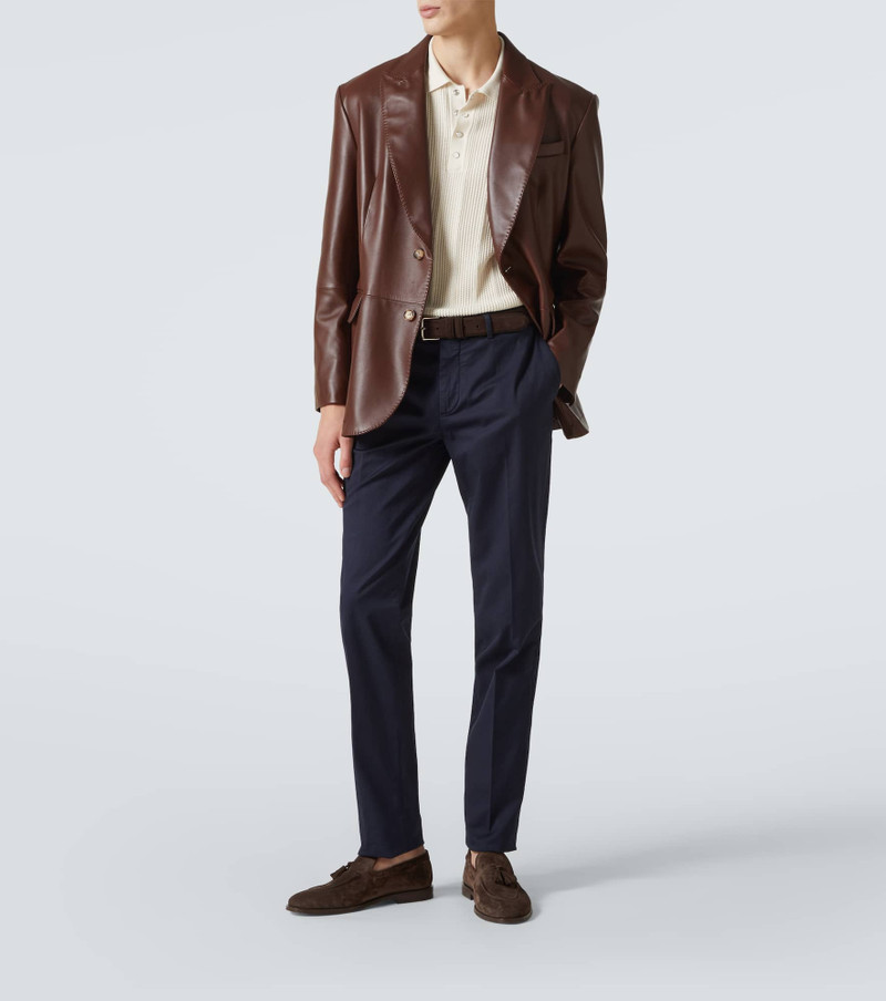 Brunello Cucinelli Knitted cotton polo shirt outlook