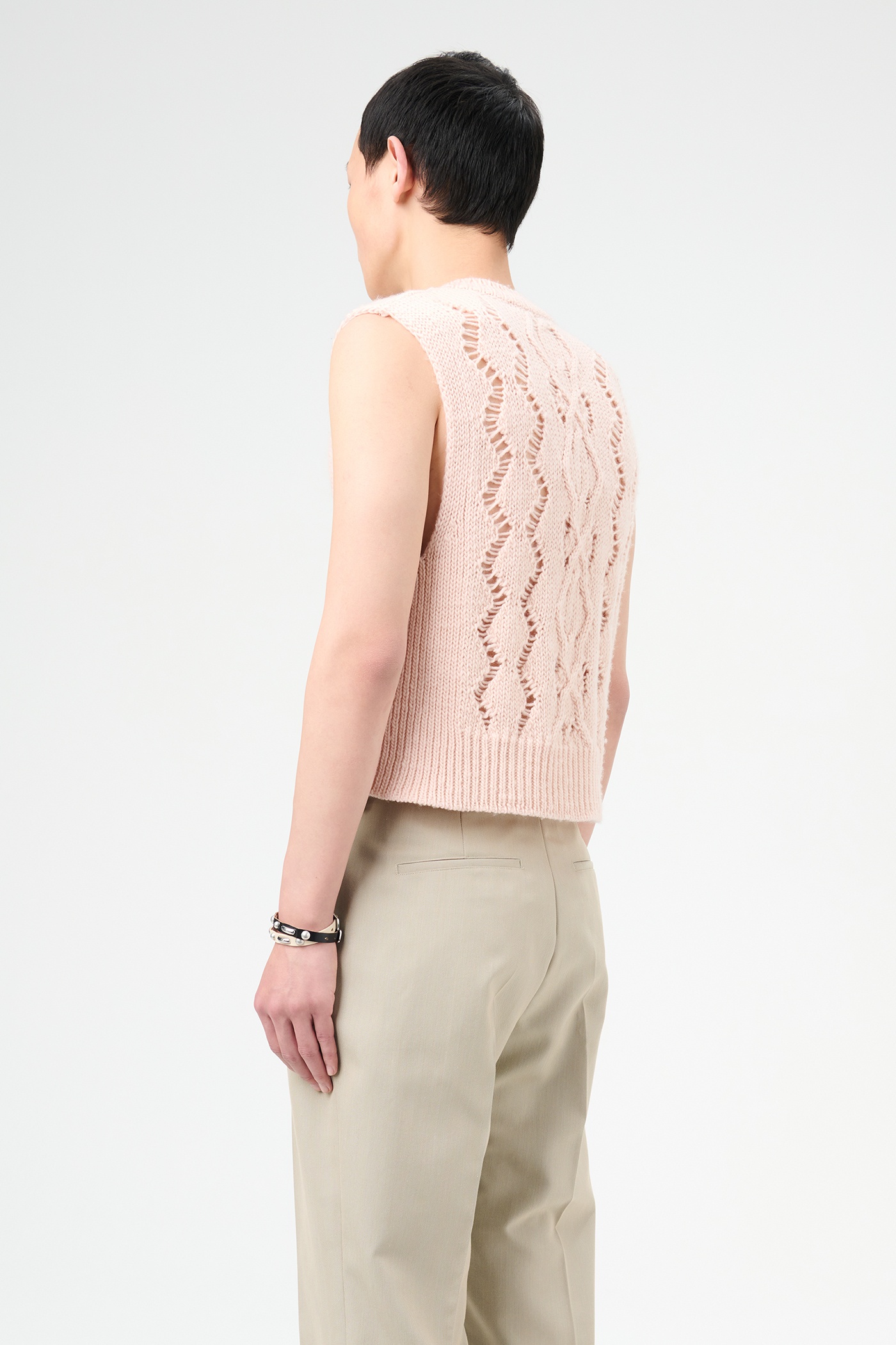 Cable Michigan Tank Delicate Pink Fisherman Wool - 5
