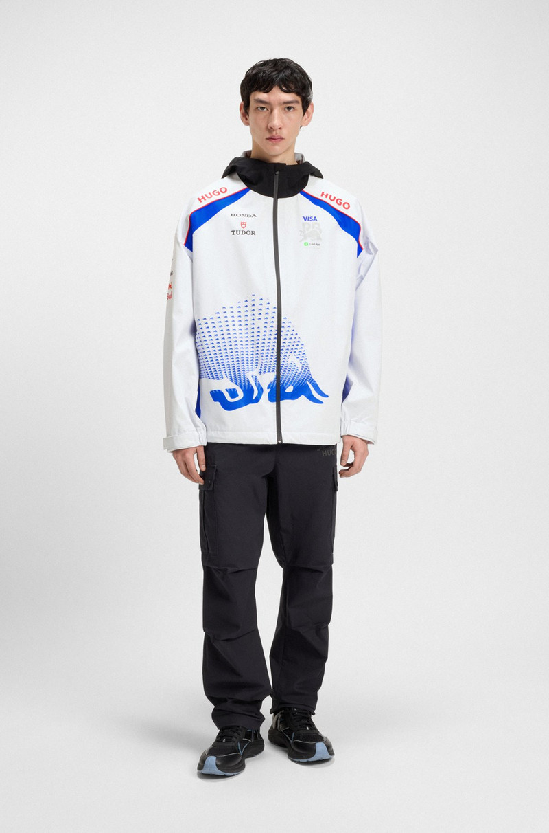 HUGO HUGO X VCARB RELAXED-FIT FANWEAR JACKET WITH BULL MOTIF outlook