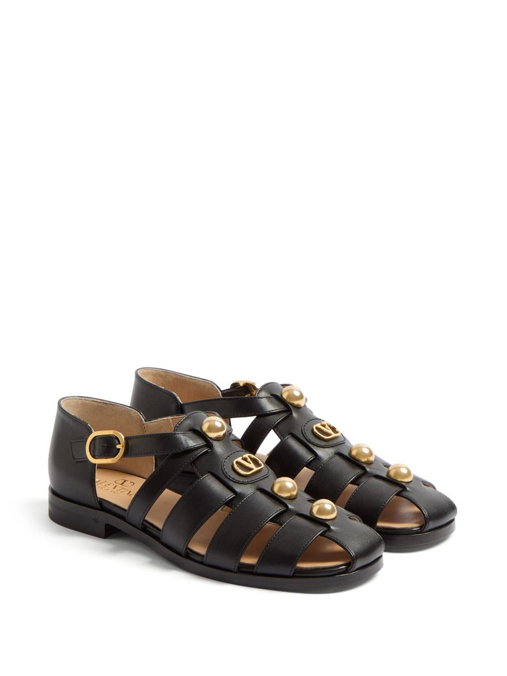 VLogo Signature leather sandals - 3