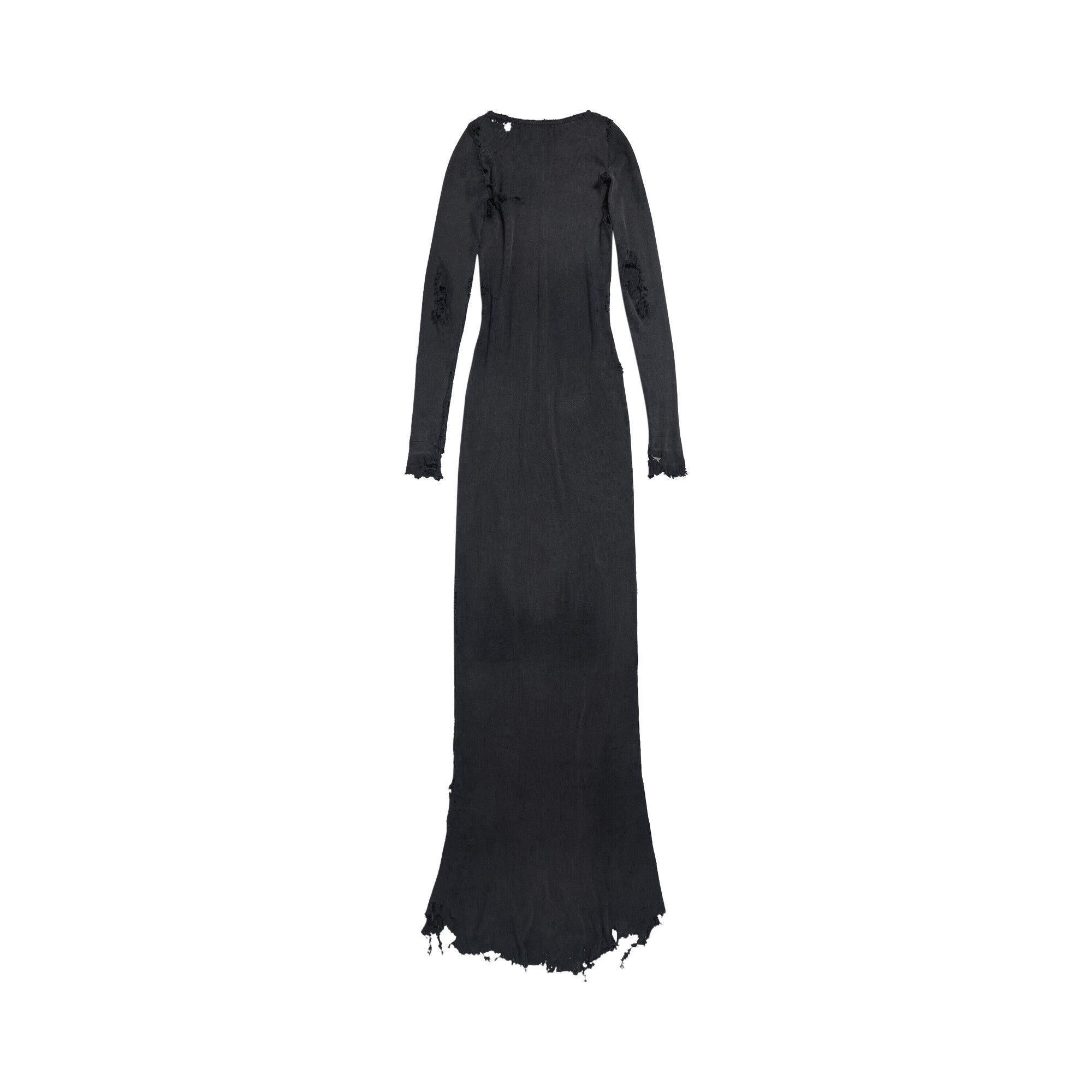 Balenciaga Long-Sleeve Lingery Maxi Dress 'Washed Black' - 2