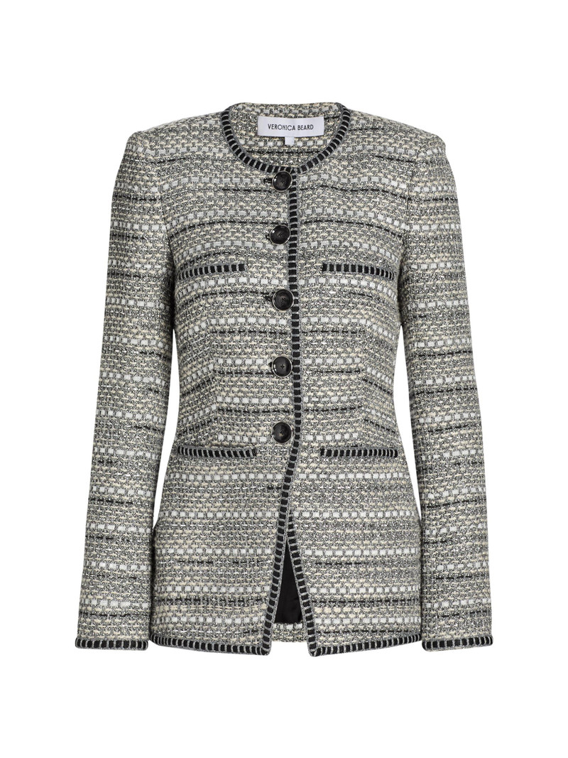 Women's Alessia Shimmer Cotton-Blend Jacket - Silver 1