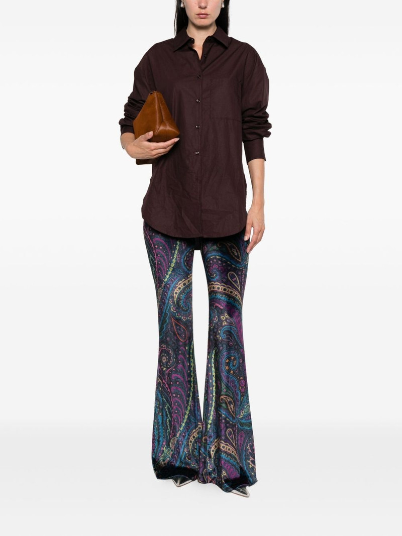 Etro paisley-print velvet trousers outlook