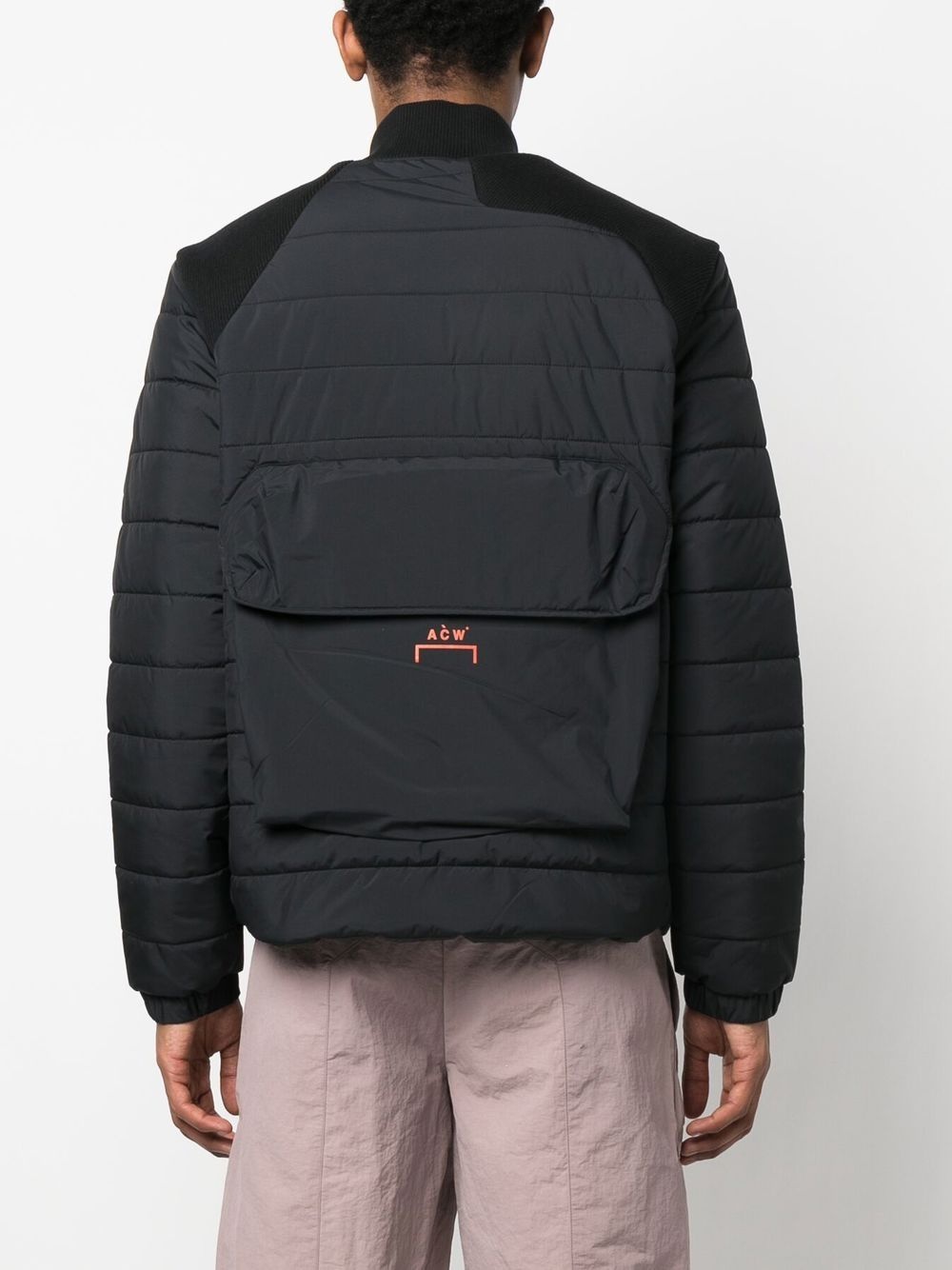 logo-print asymmetric padded jacket - 4