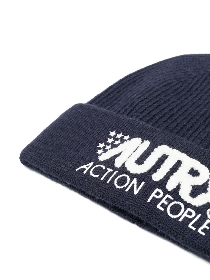 AUTRY embroidered-logo knitted beanie outlook