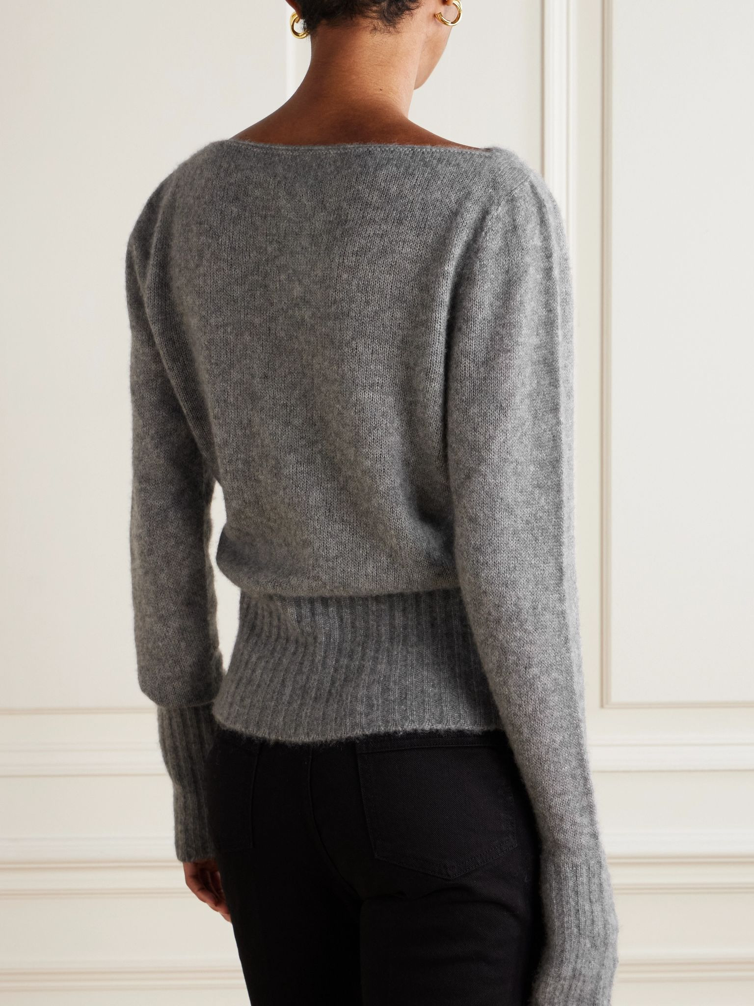 Cashmere and silk-blend sweater Gray - 3