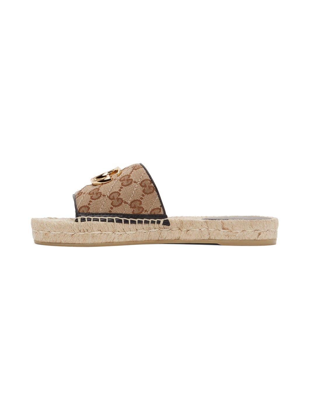 Beige Canvas GG Espadrille Sandals - 3