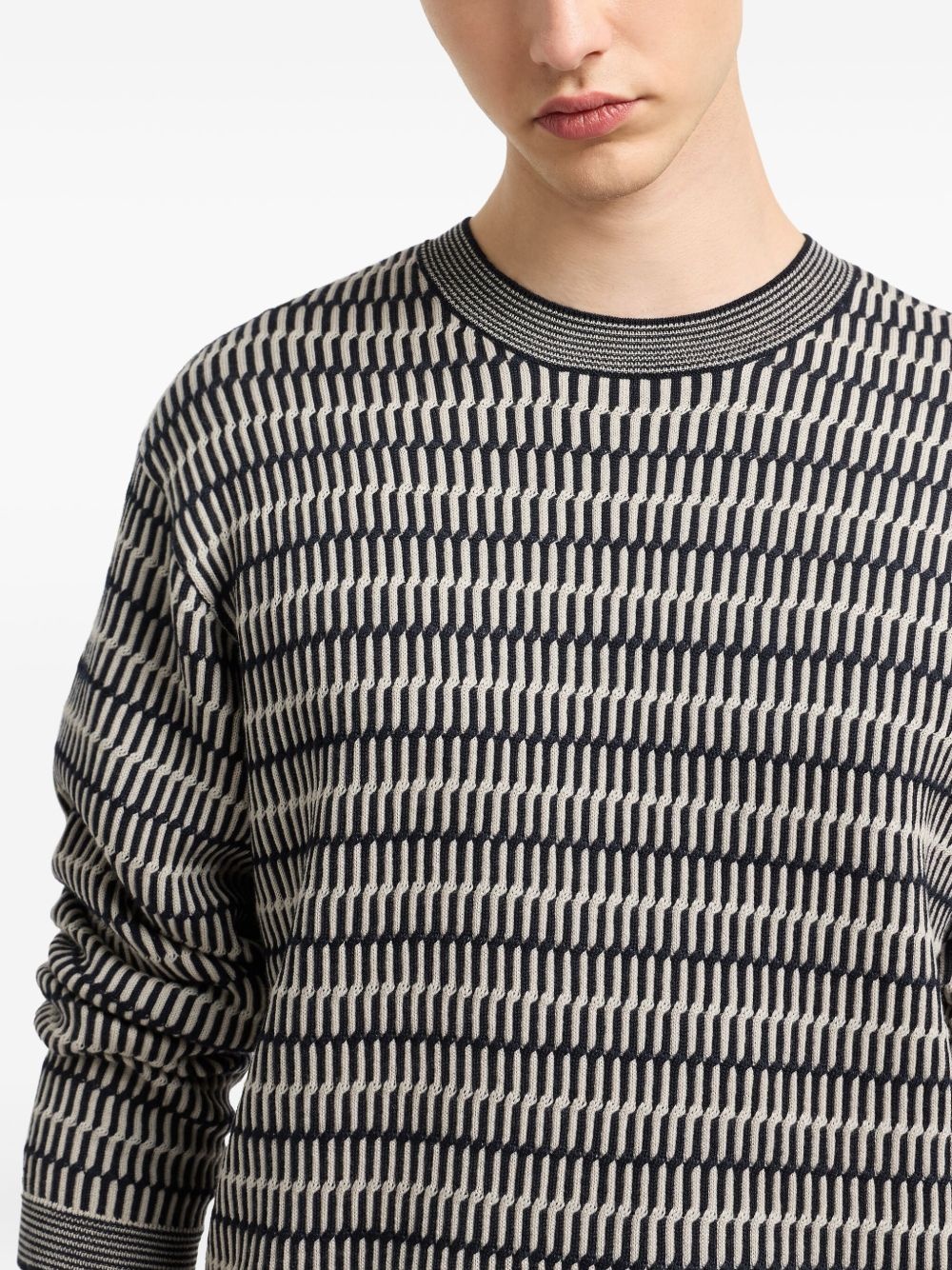 geometric-pattern wool sweater - 4