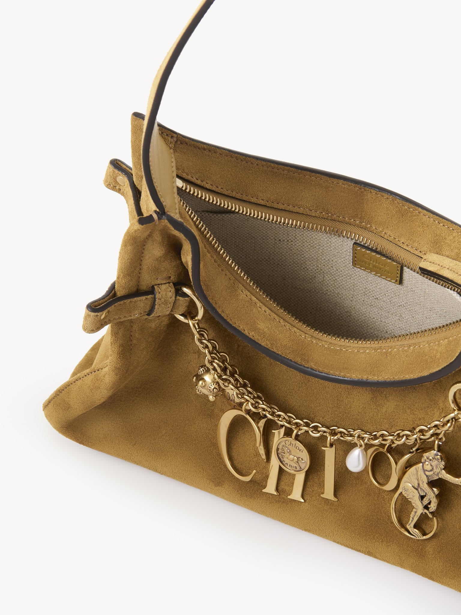 CHLOÉ CHARMS HOBO BAG IN SUEDE LEATHER - 4