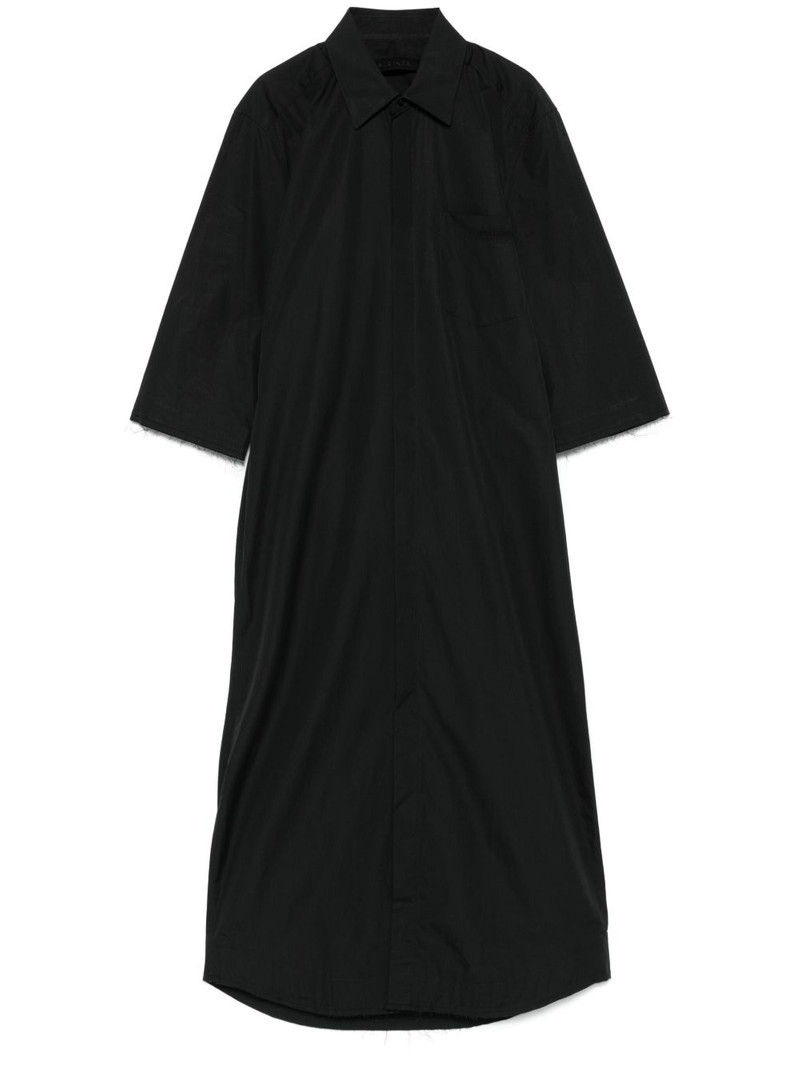 three-quarter-sleeves shirt midi dress 1