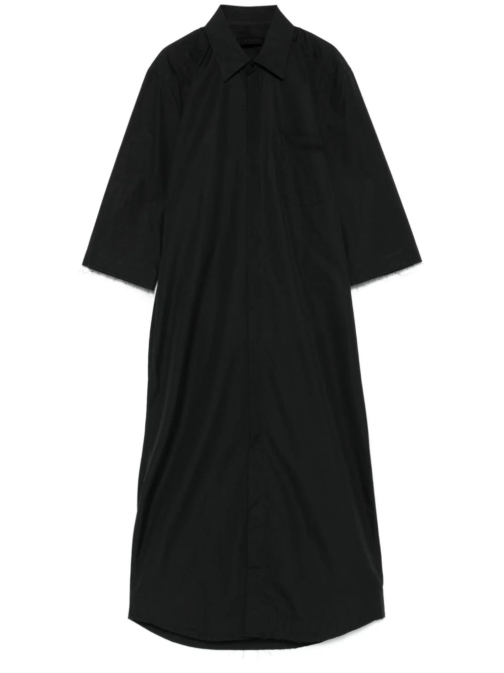 three-quarter-sleeves shirt midi dress - 1