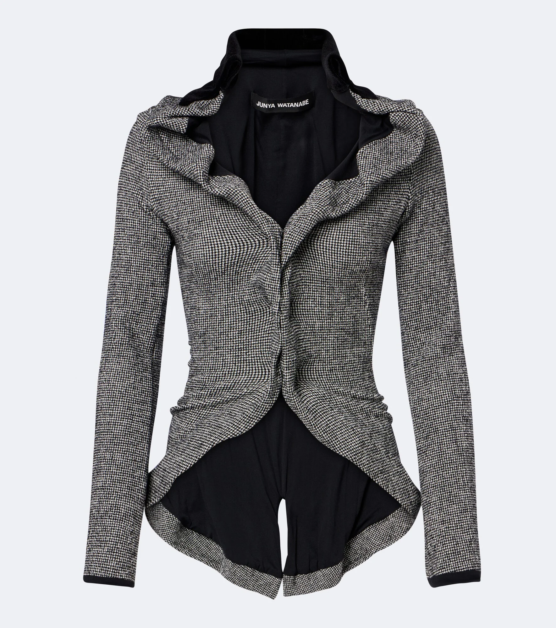Houndstooth wool-blend jacket - 1