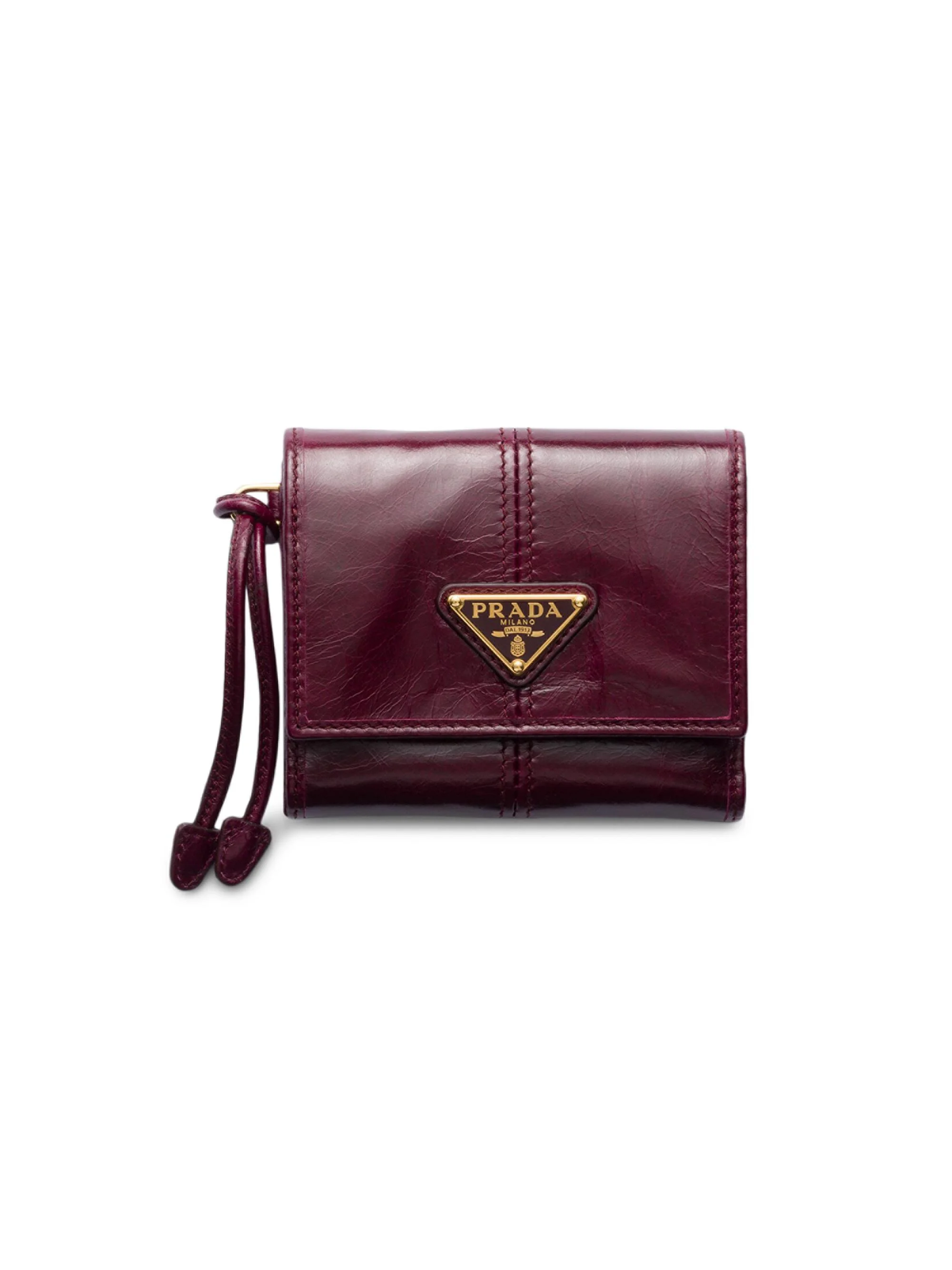Women's Small Leather Wallet - Dark Red - 1