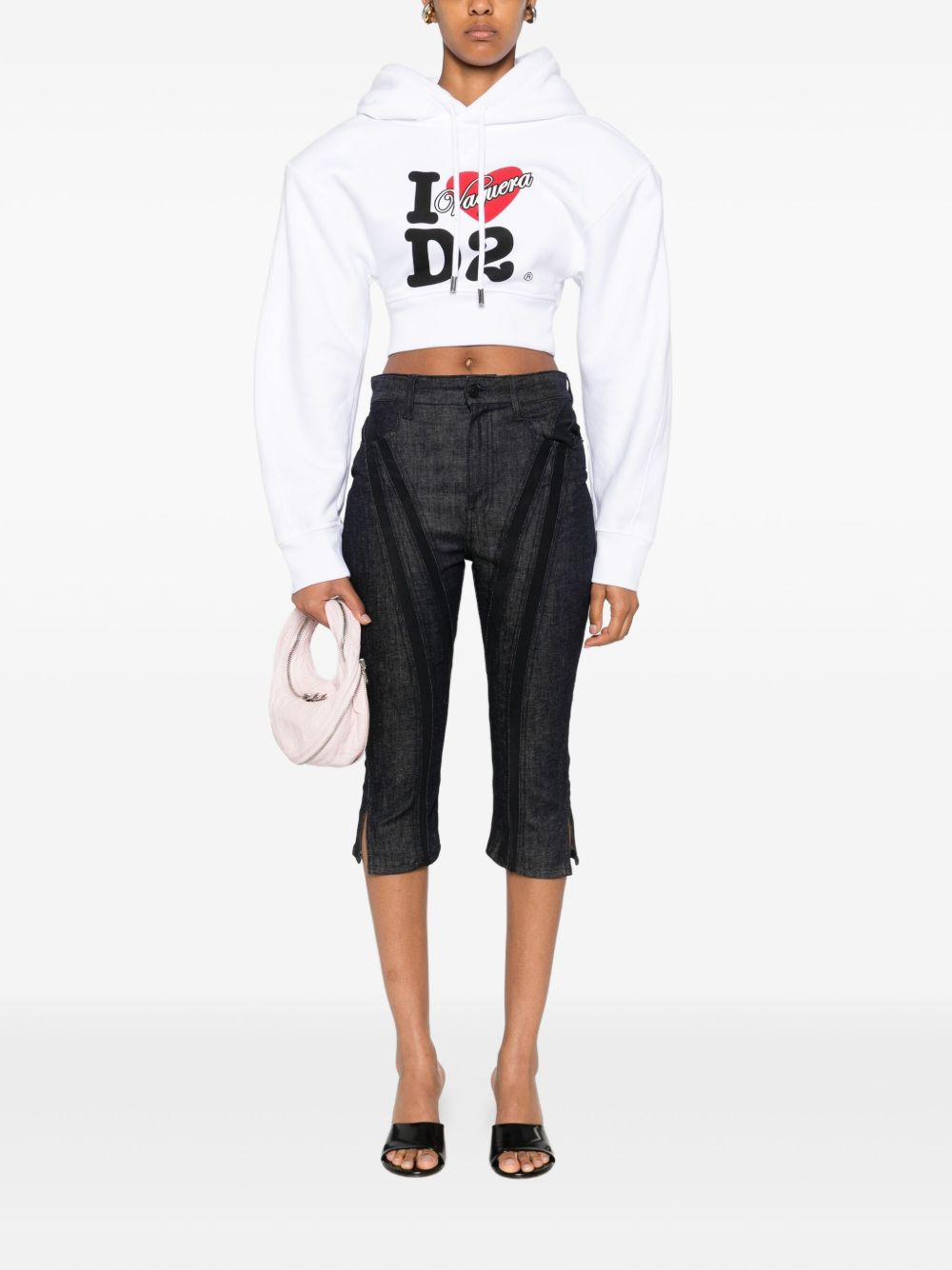 logo-print cropped hoodie - 2