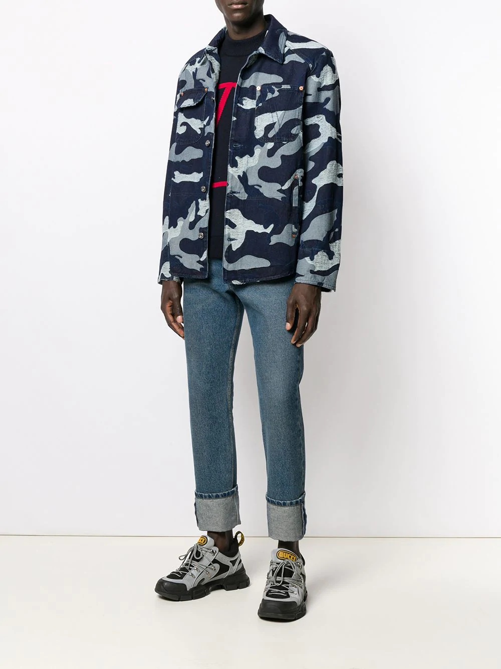 camouflage denim jacket  - 2