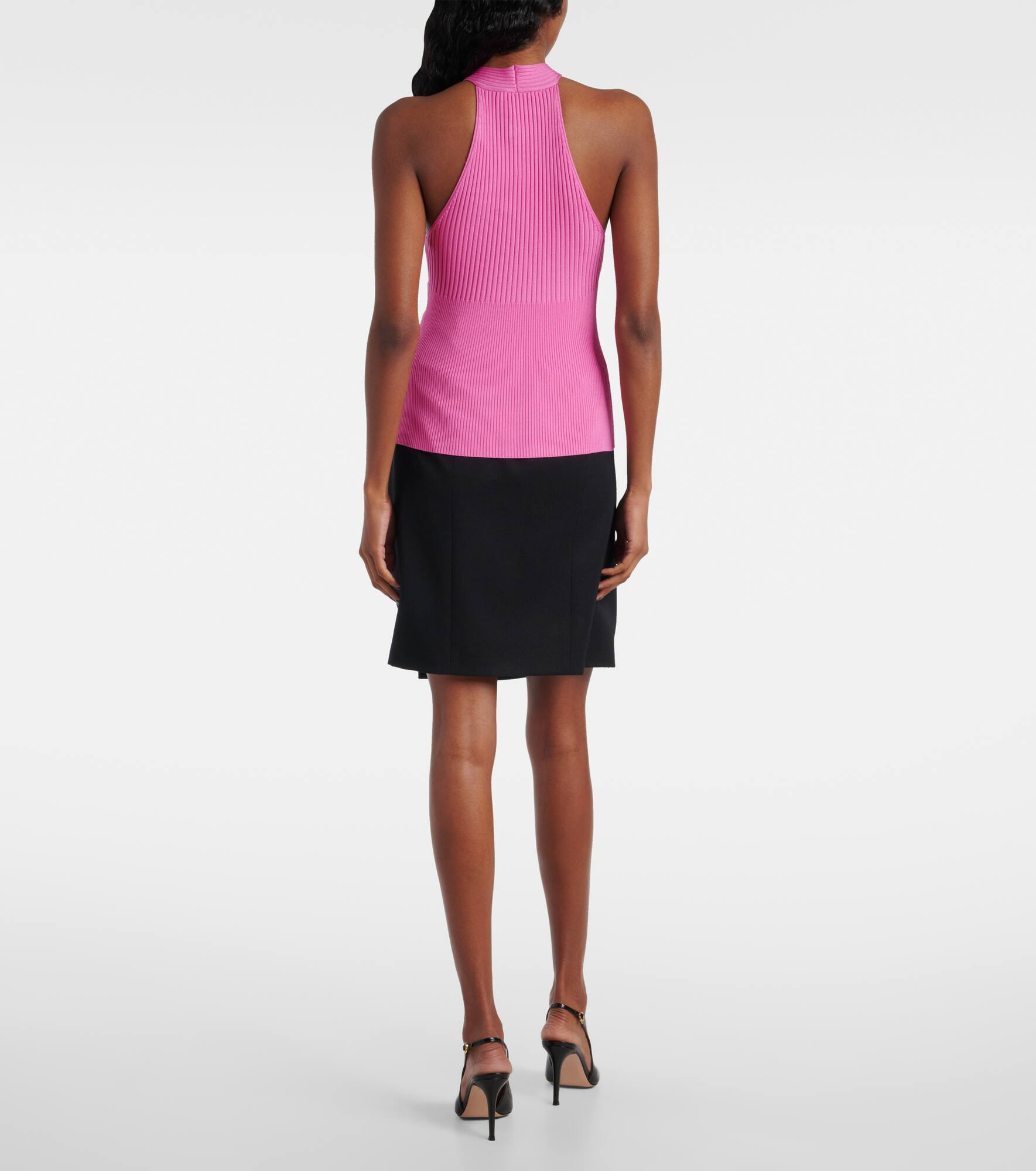 Andrea ribbed-knit halterneck top - 3