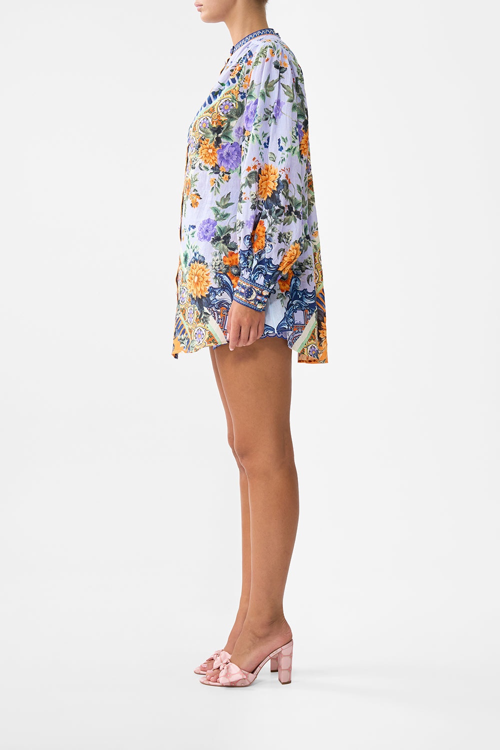 BLOUSON SLEEVE LONG LENGTH BLOUSE WITH YOKE - 4
