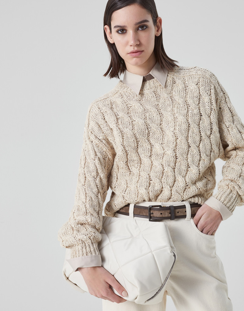 Matelassé nylon bag with shiny trim 4