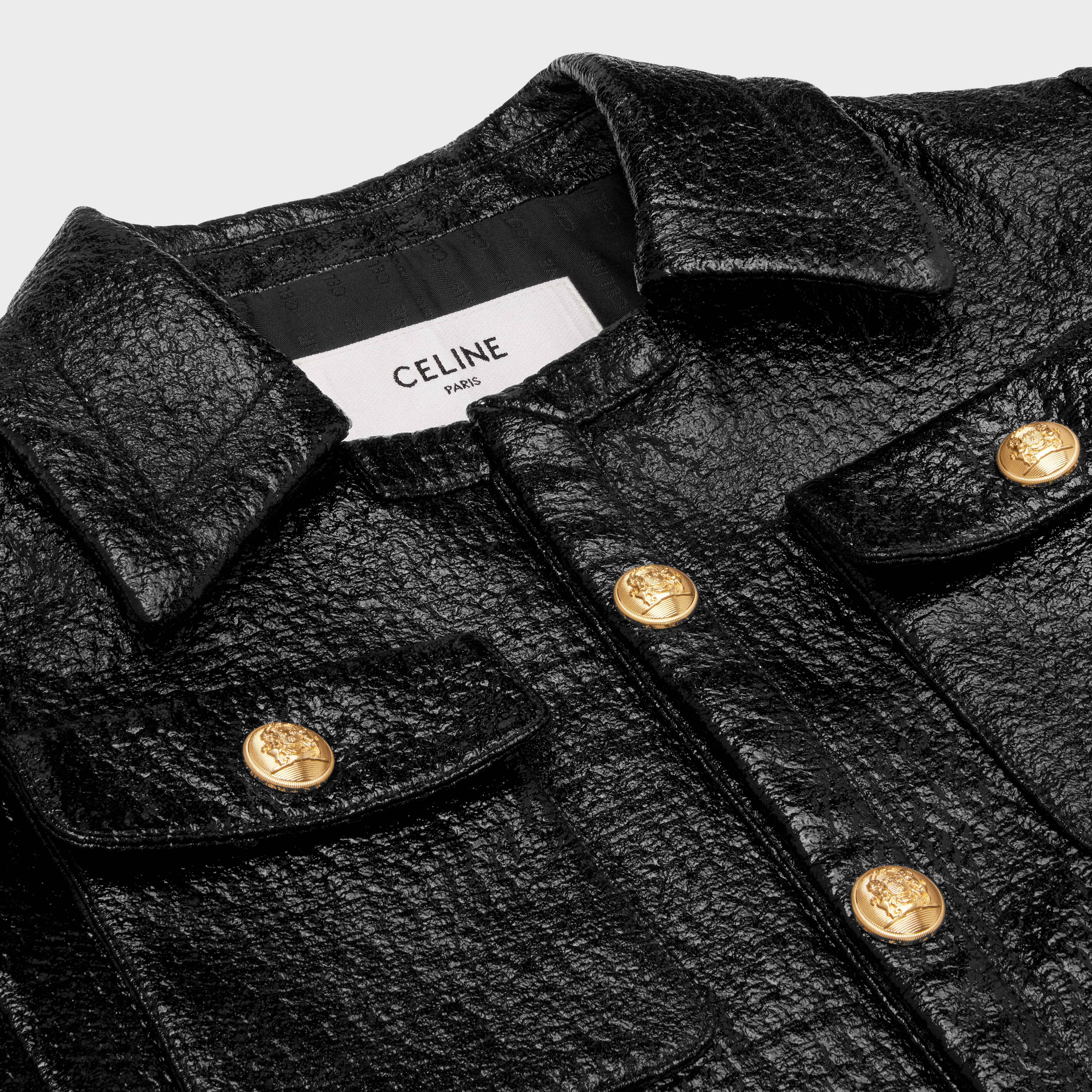 cropped Chelsea jacket in lacquered tweed - 3