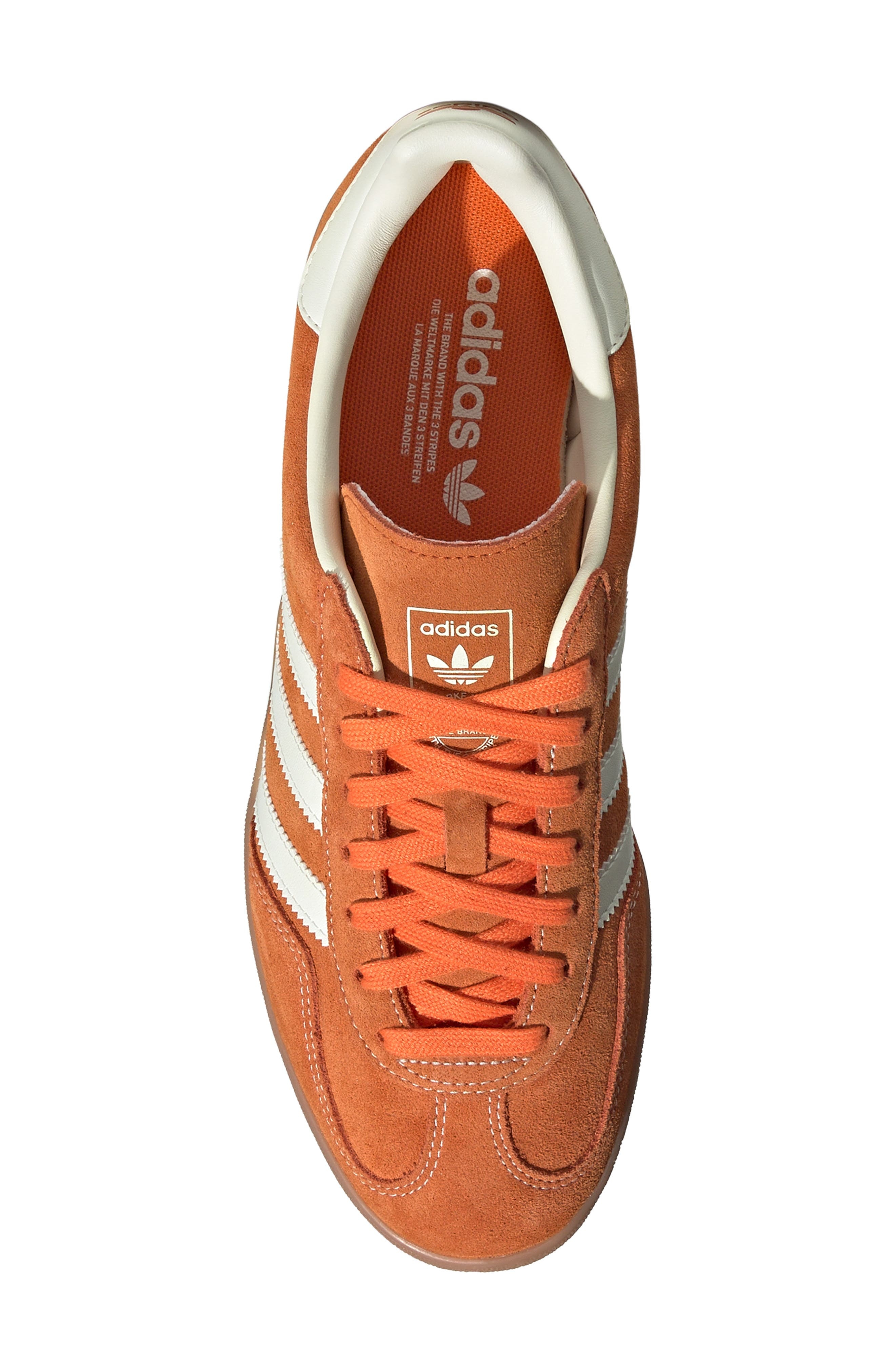 adidas Gazelle Indoor Sneaker in Orange/off White/gold Metallic at Nordstrom - 4