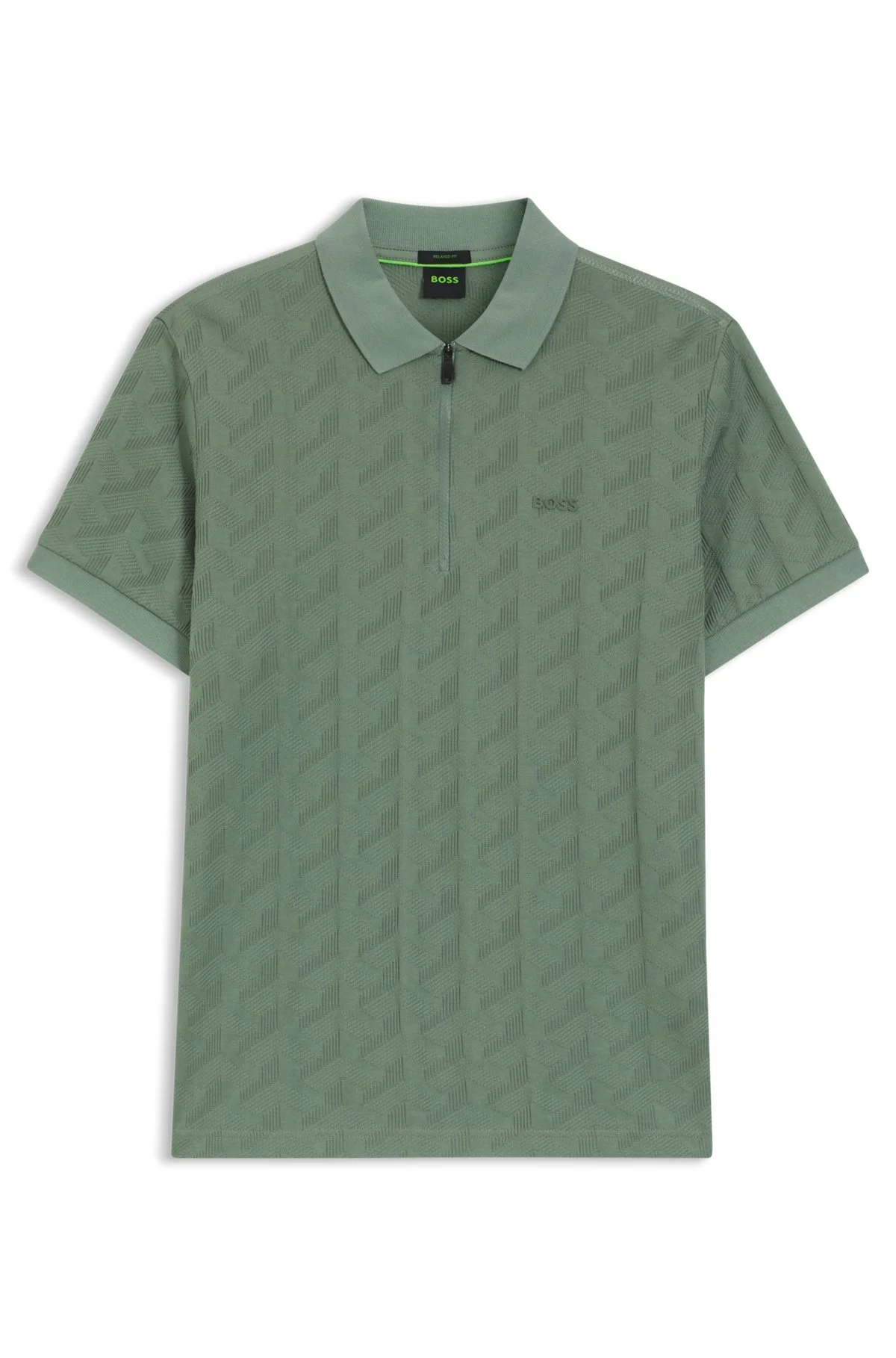 JACQUARD-PATTERN POLO SHIRT IN MERCERISED COTTON - 1
