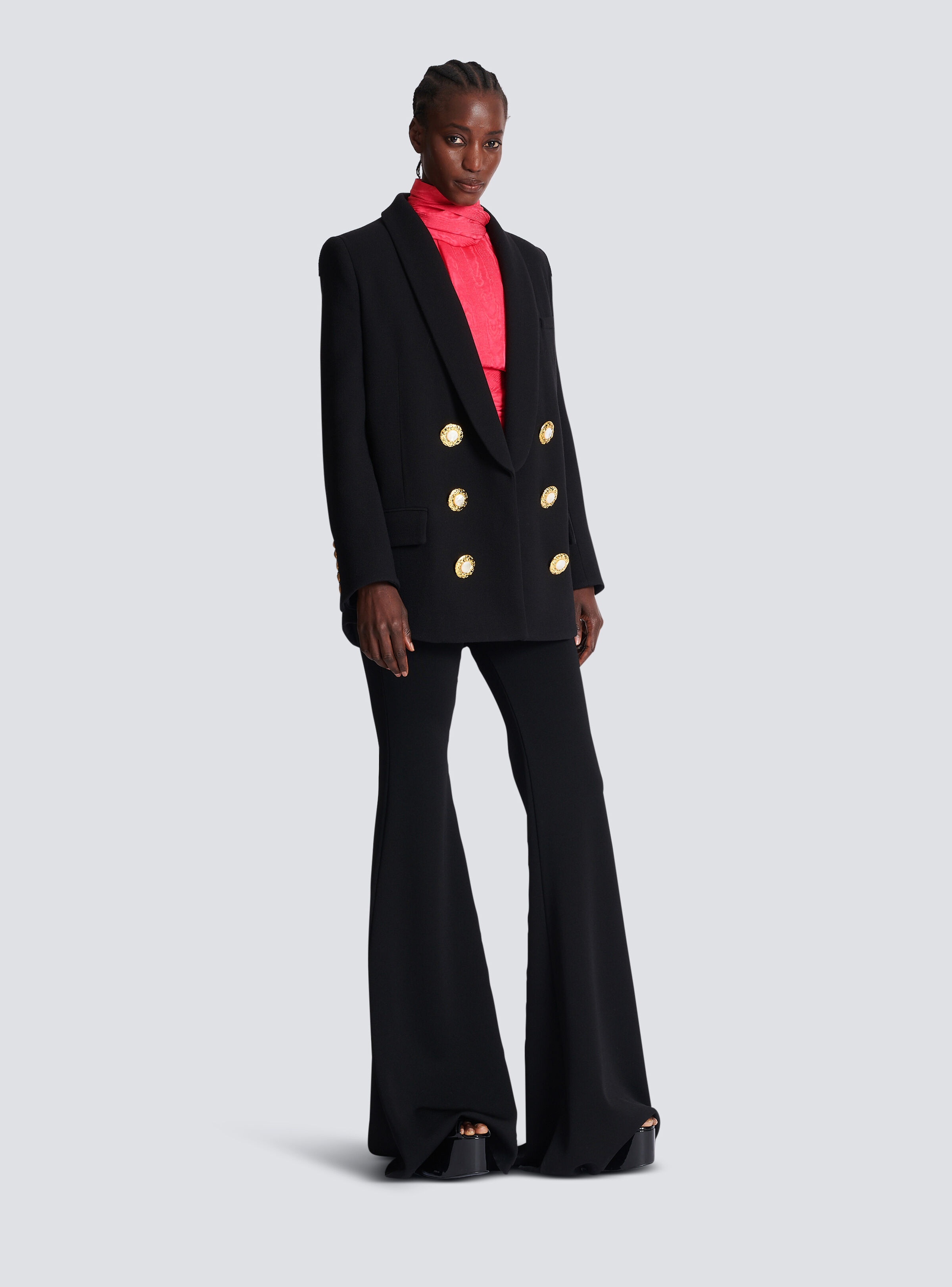 Crepe jacket with a shawl collar - 3