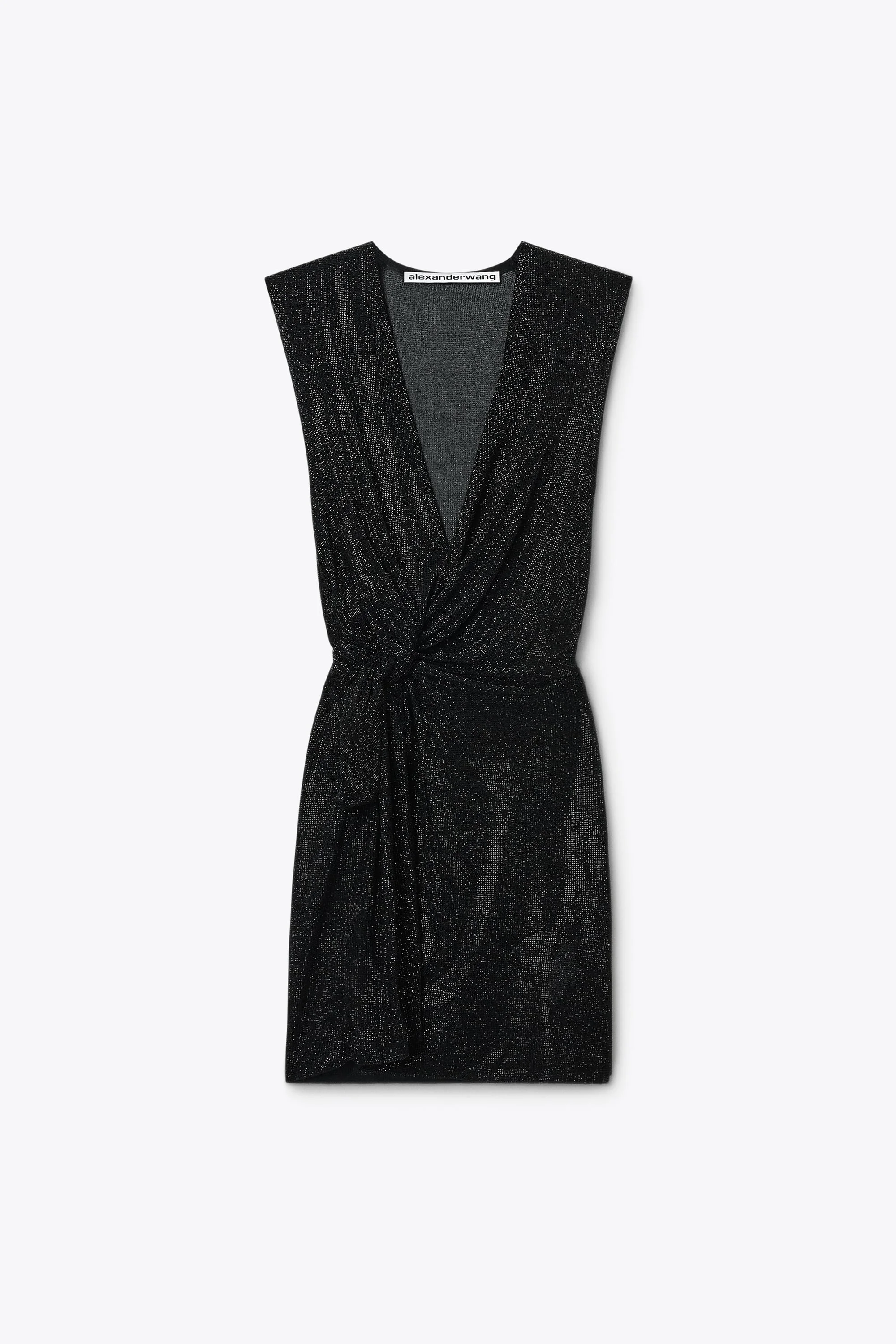 CRYSTAL KNOTTED DEEP V-NECK TANK DRESS - 1