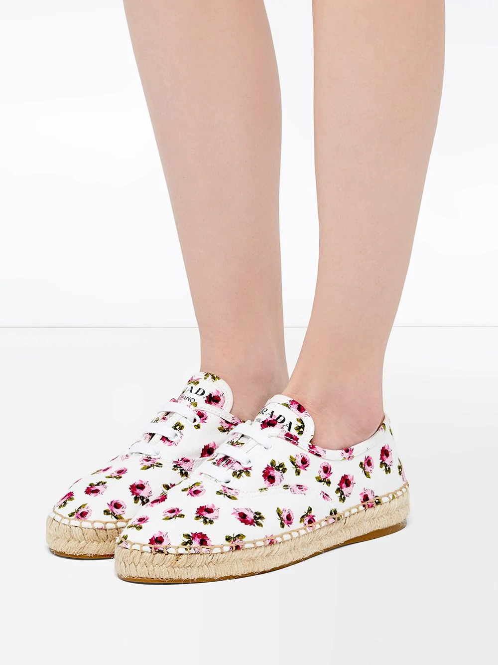 gabardine floral espadrilles - 5