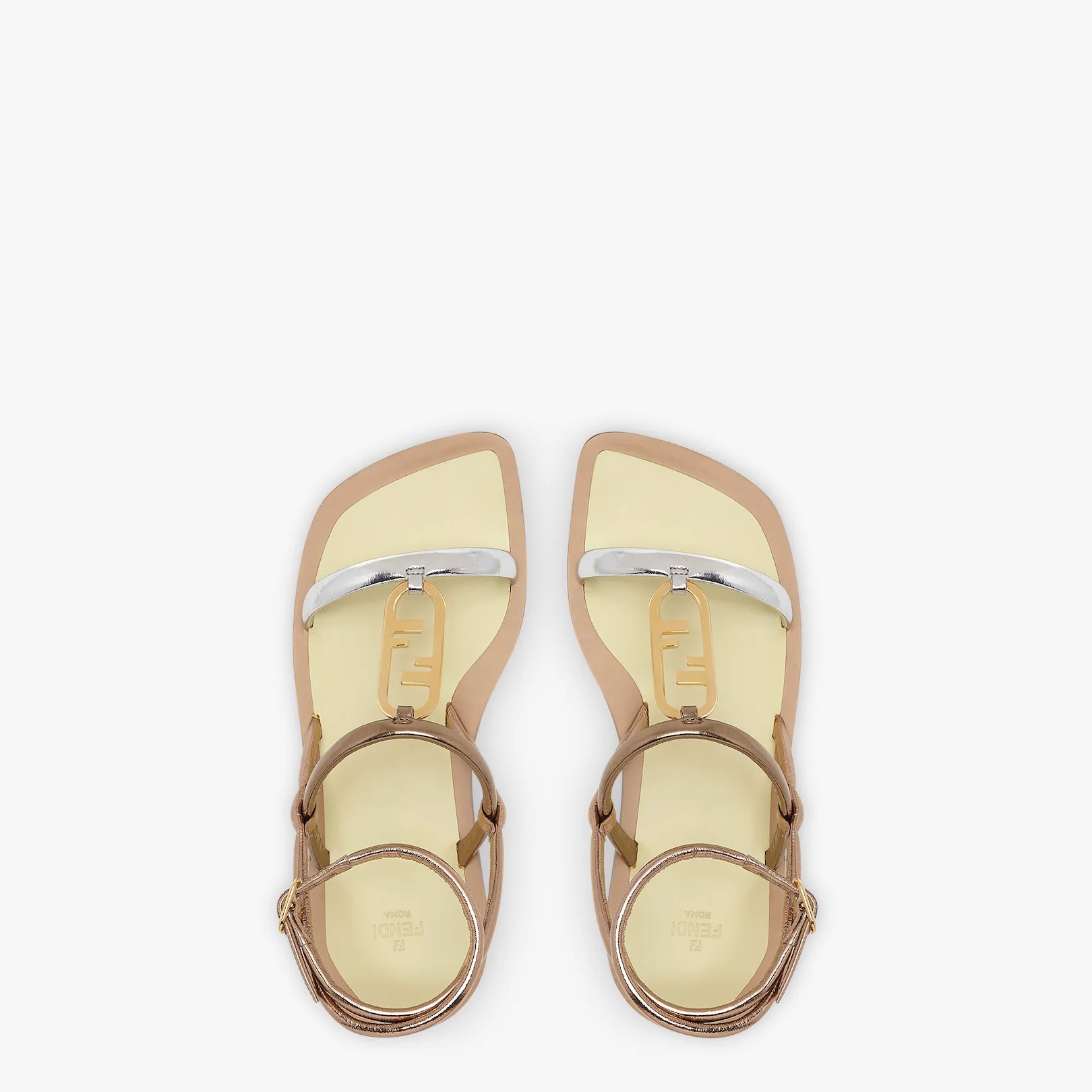 Silver nappa leather sandals - 4