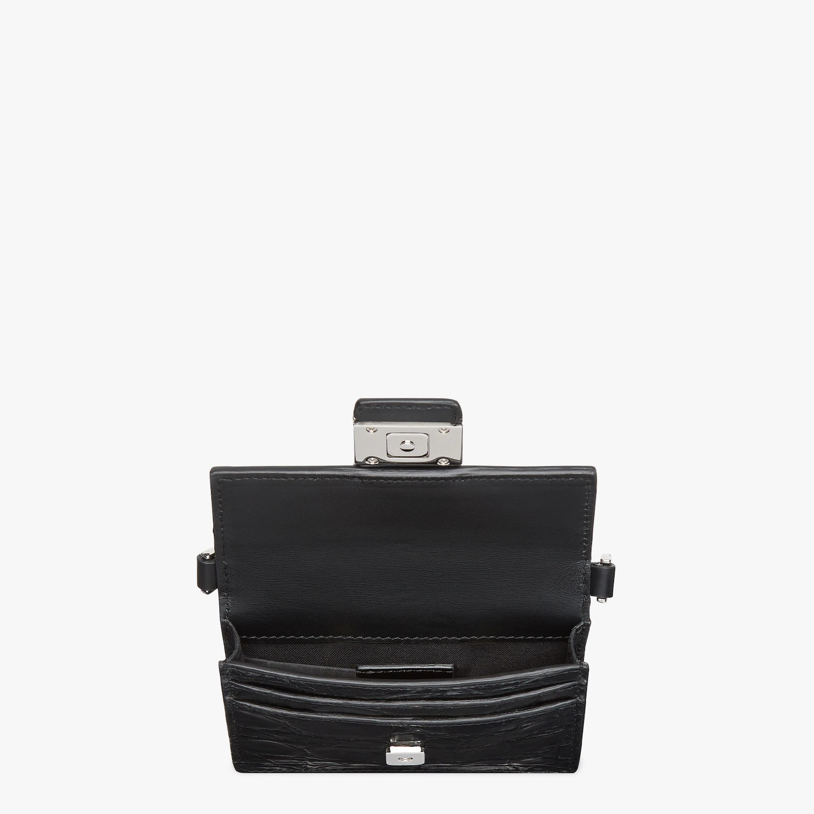 Black caiman leather bag - 3