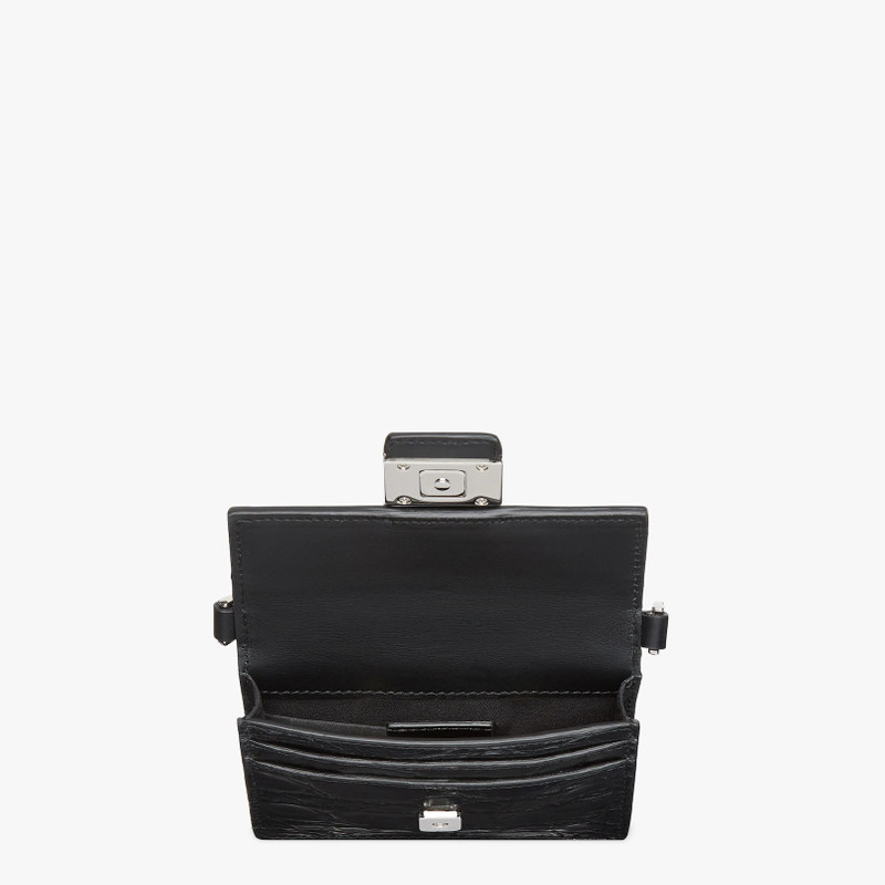 Black caiman leather bag 3