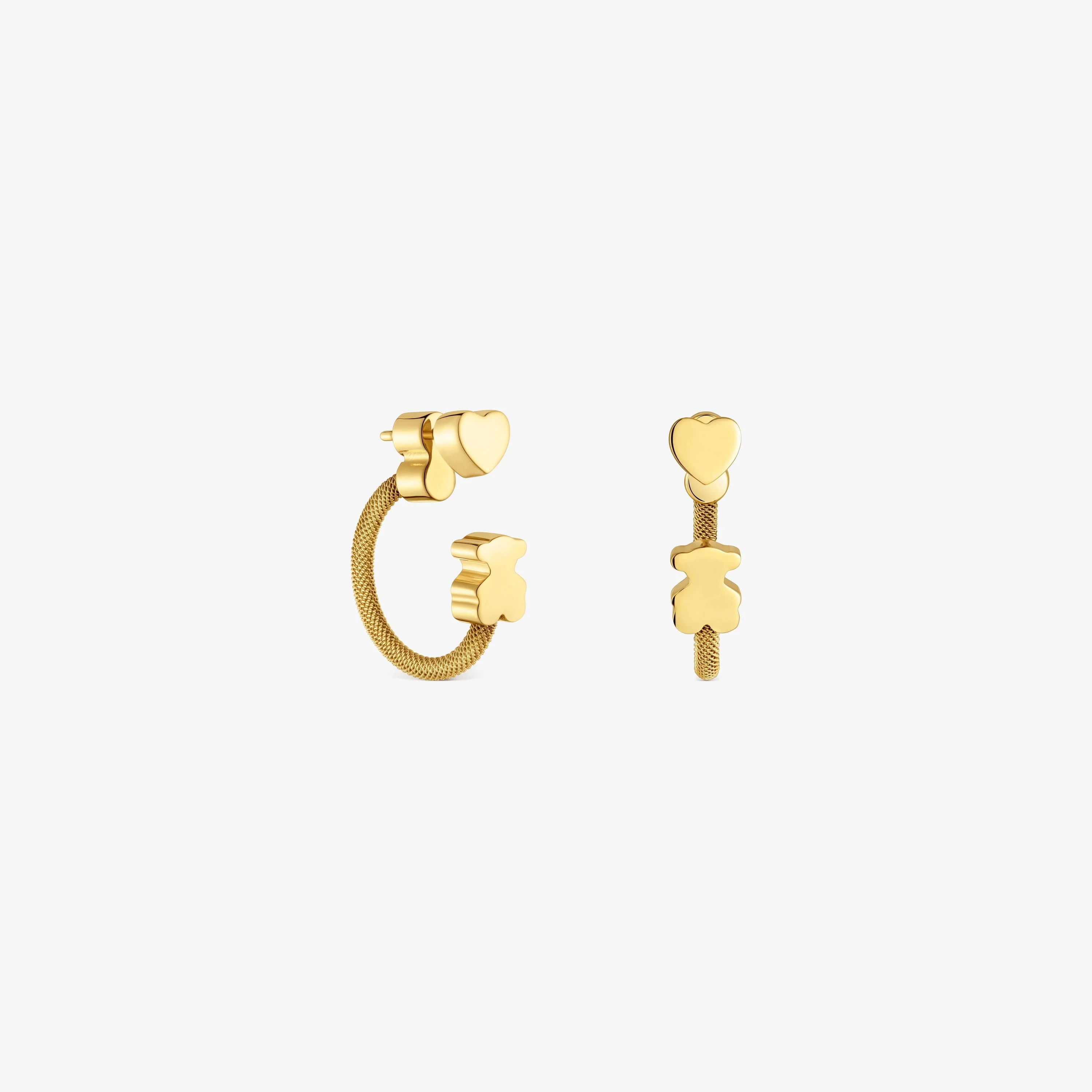 Hoop earrings with 18K gold vermeil and motifs Icon Mesh - 1