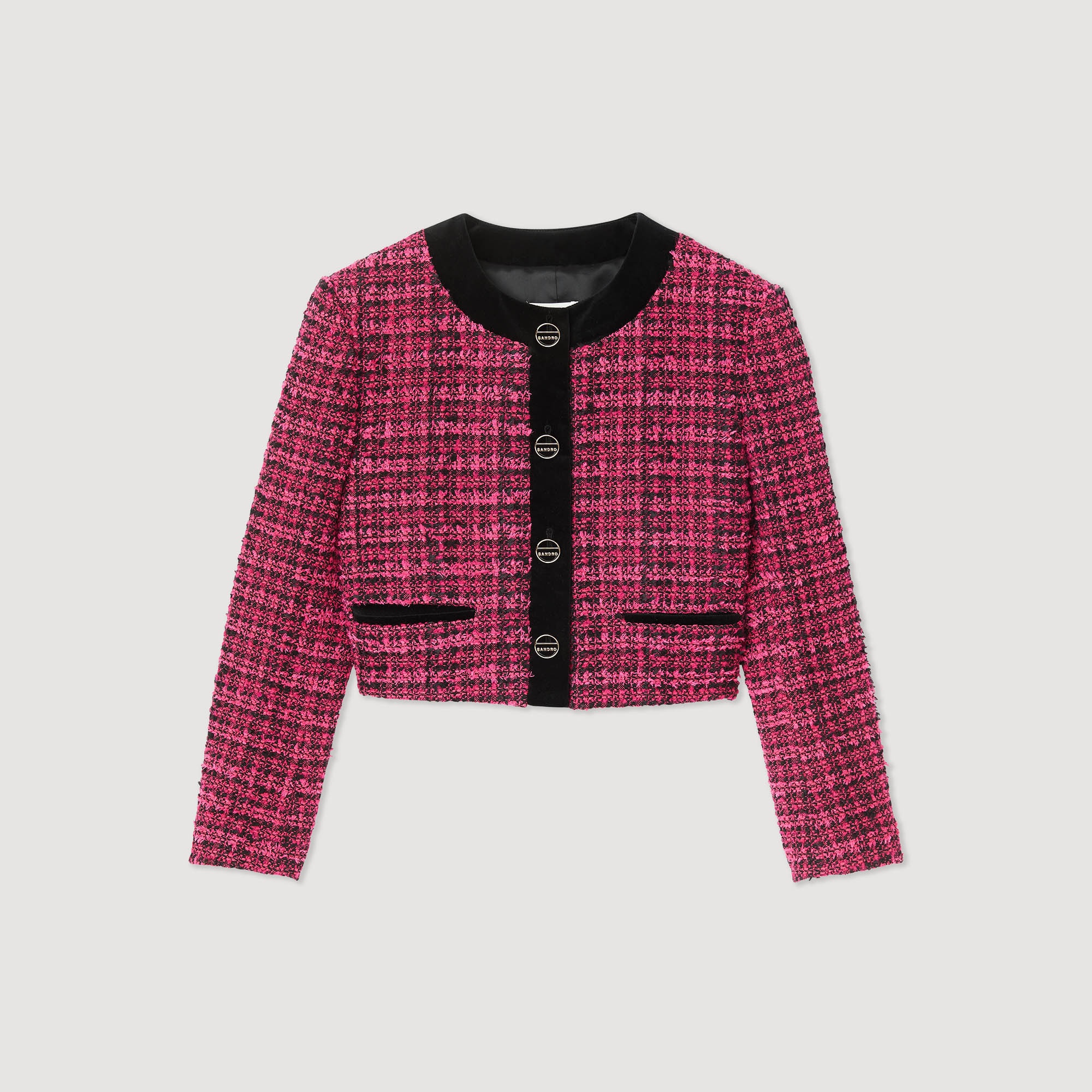 Cropped tweed jacket - 1