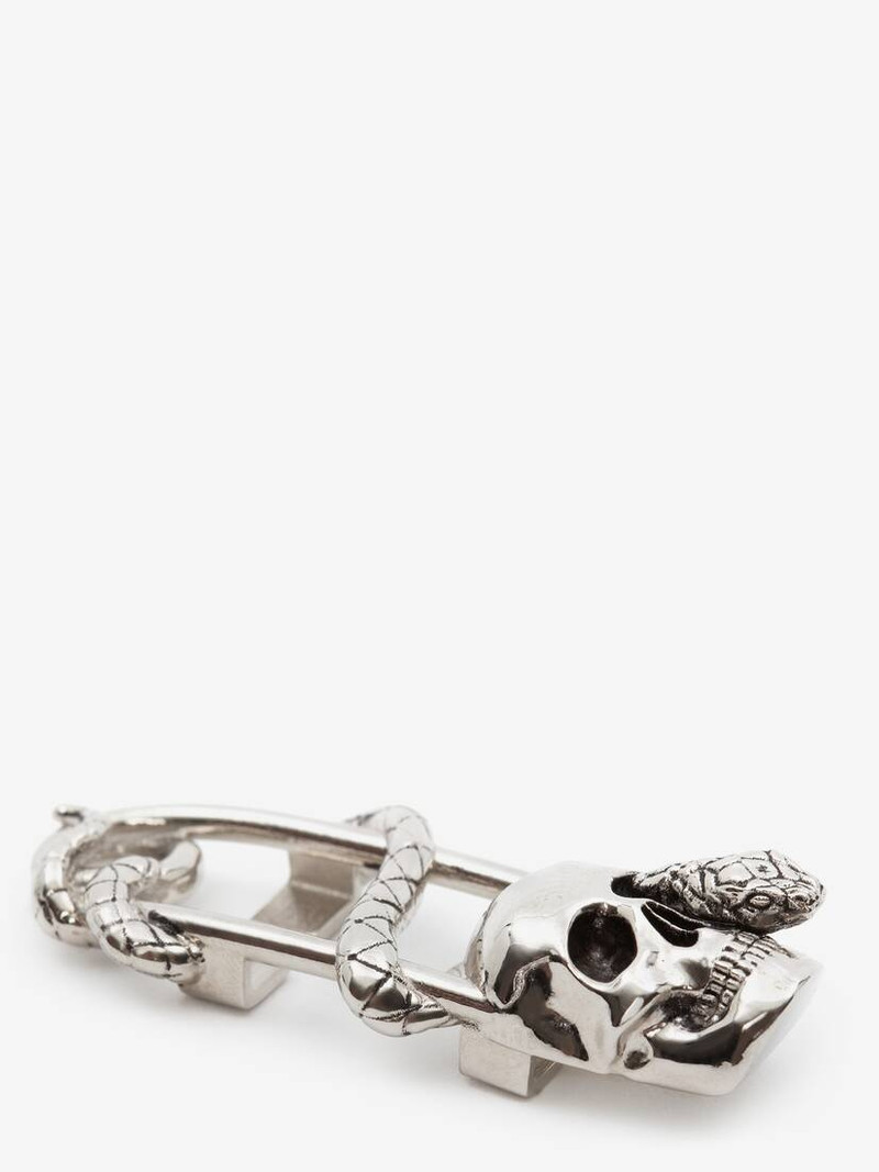 Skull And Snake Sneaker Charm in Antique Silver 3