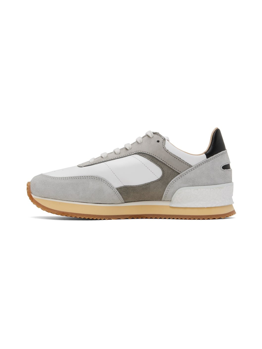 White & Gray Dash Low Sneakers - 3