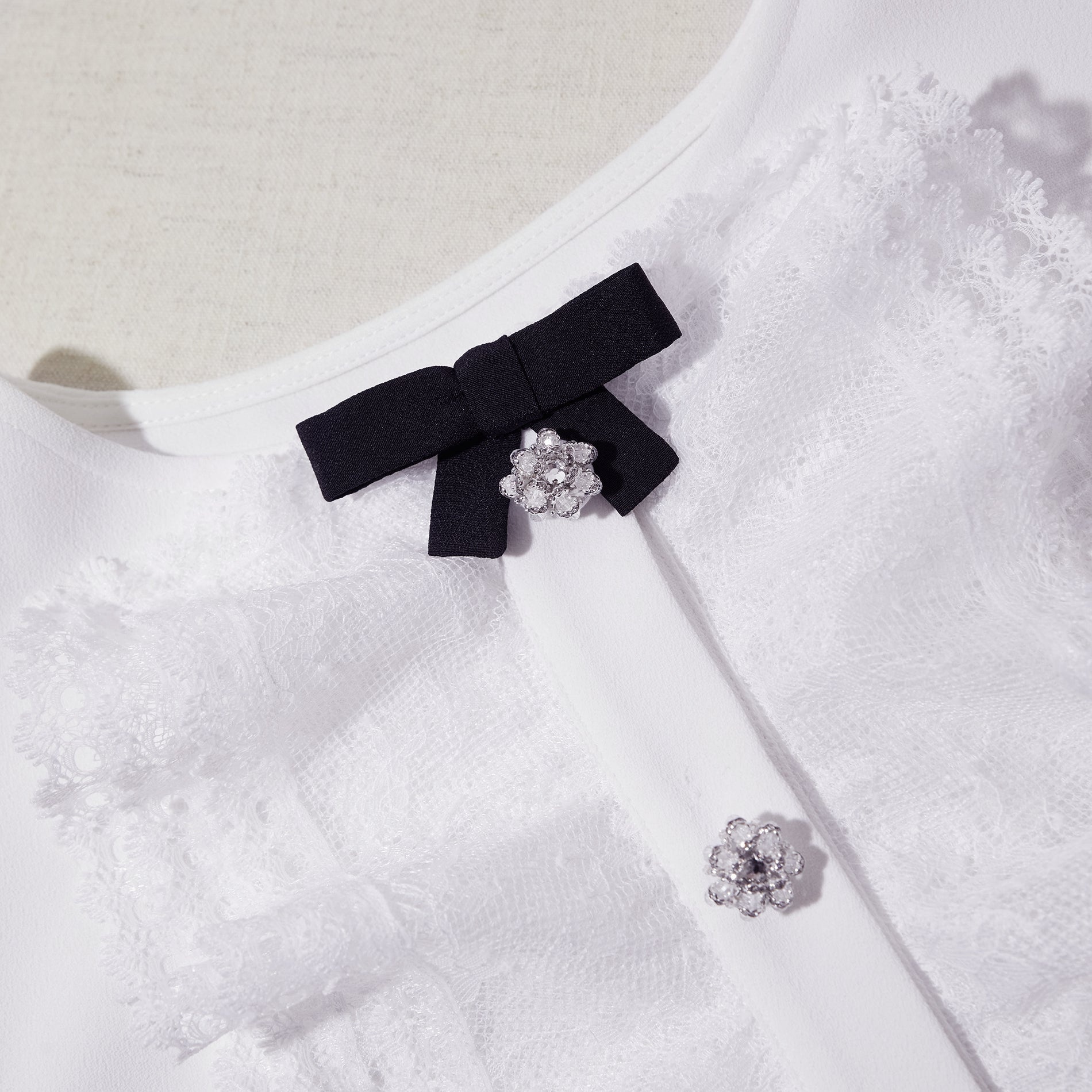White Lace Bib Top - 5