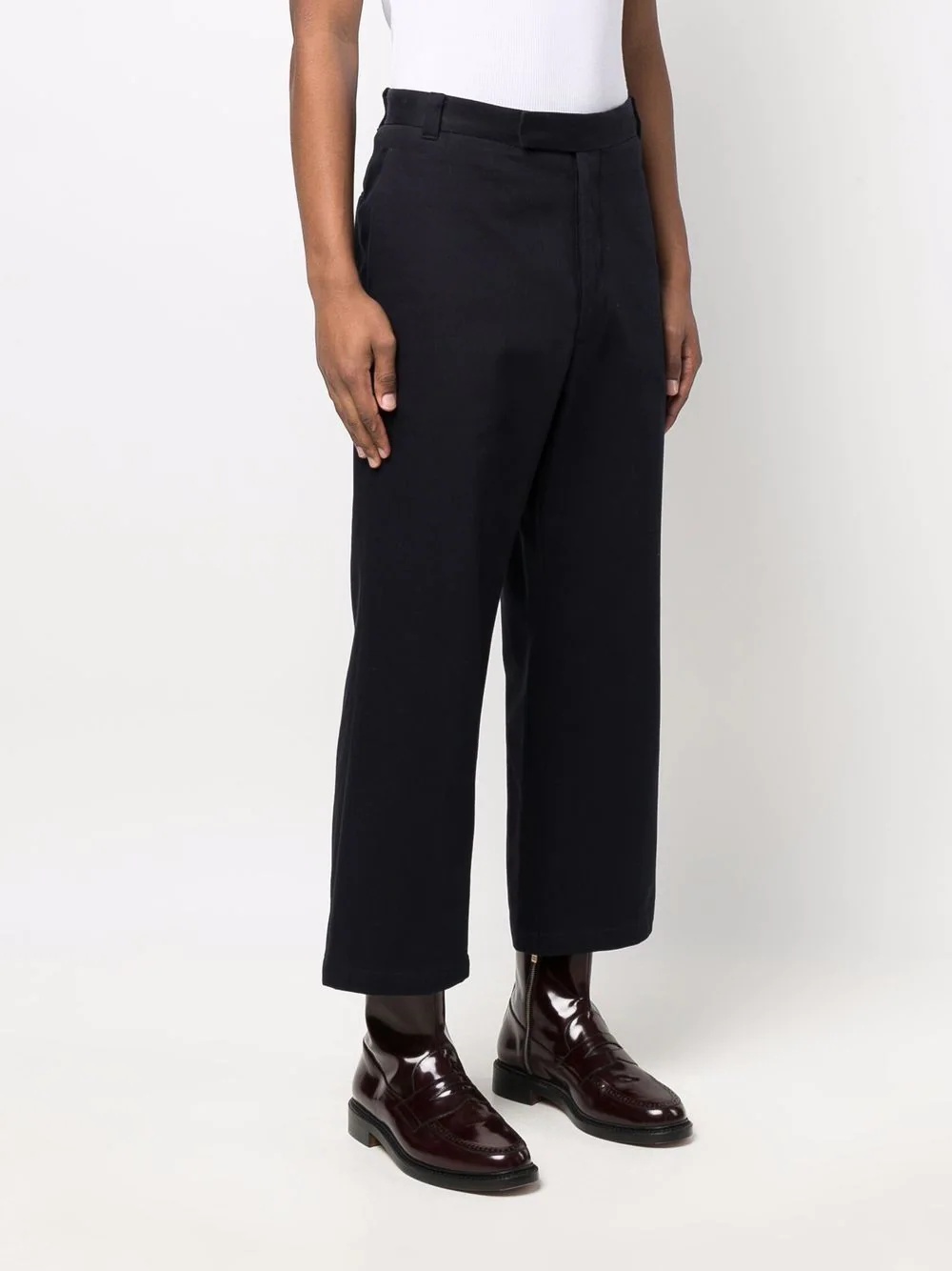 cropped straight-leg trousers - 3