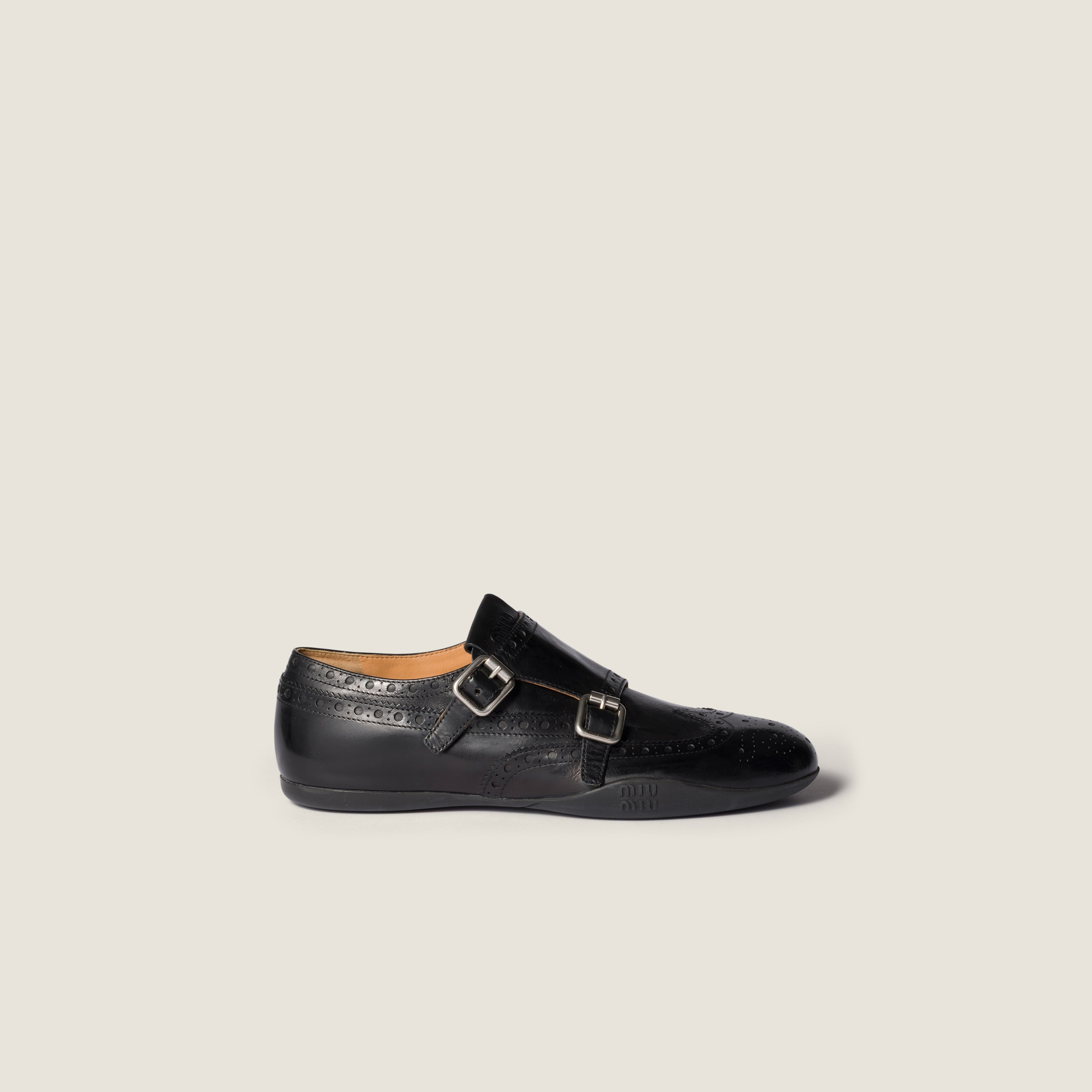 Calf leather brogue shoe with buckles - 2