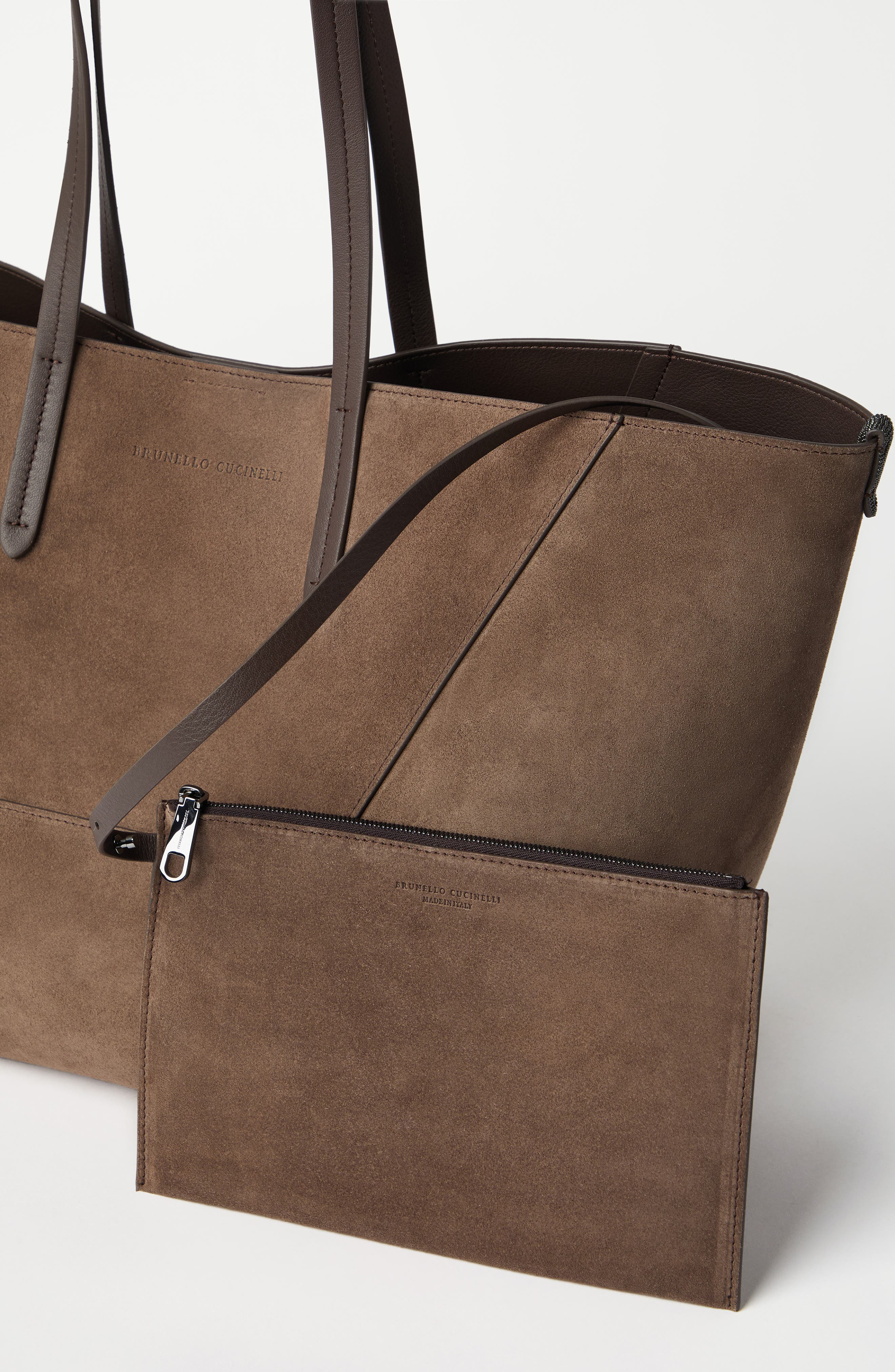 Brunello Cucinelli Suede BC Duo bag in Bark at Nordstrom - 6