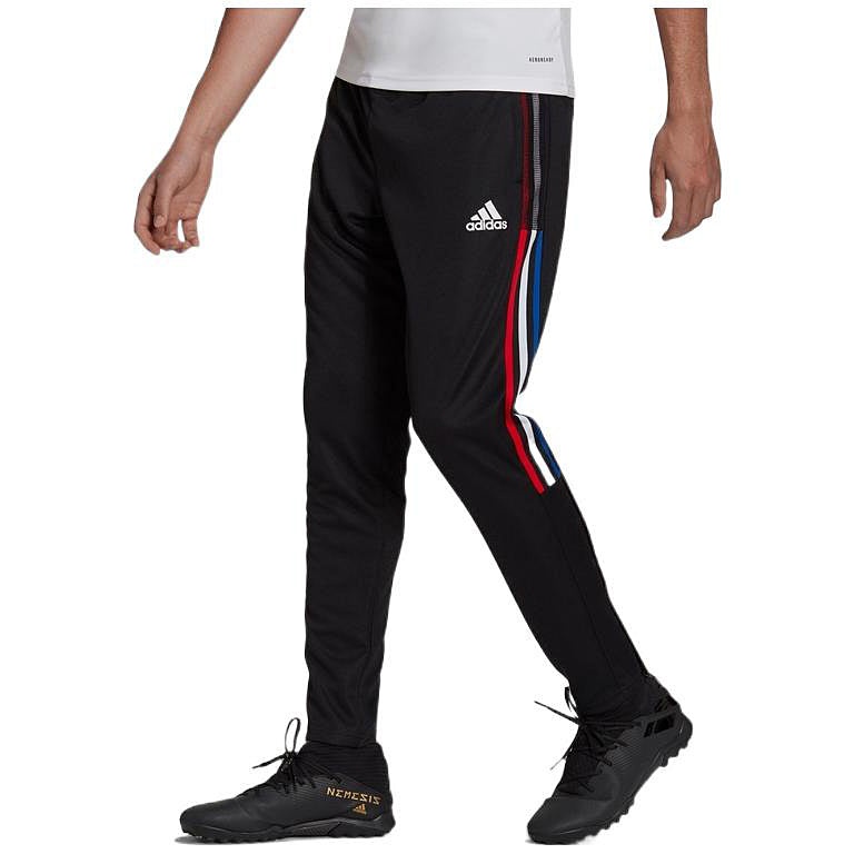 Men's adidas SS22 Solid Color Side Stripe Lacing Sports Pants/Trousers/Joggers Black HB4107 - 4